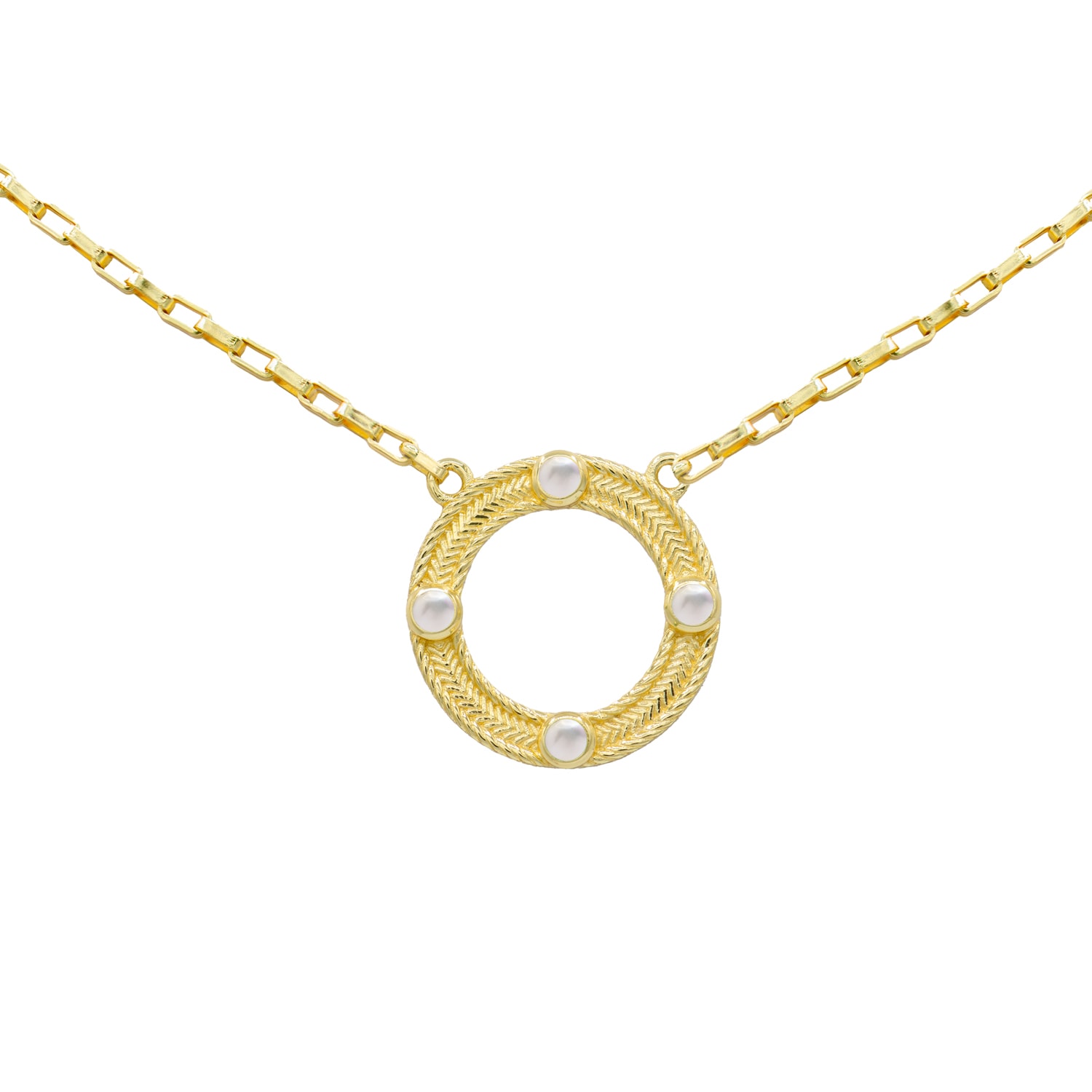 Marcia Moran Women's White Aspen Open Circle Necklace In Pearl