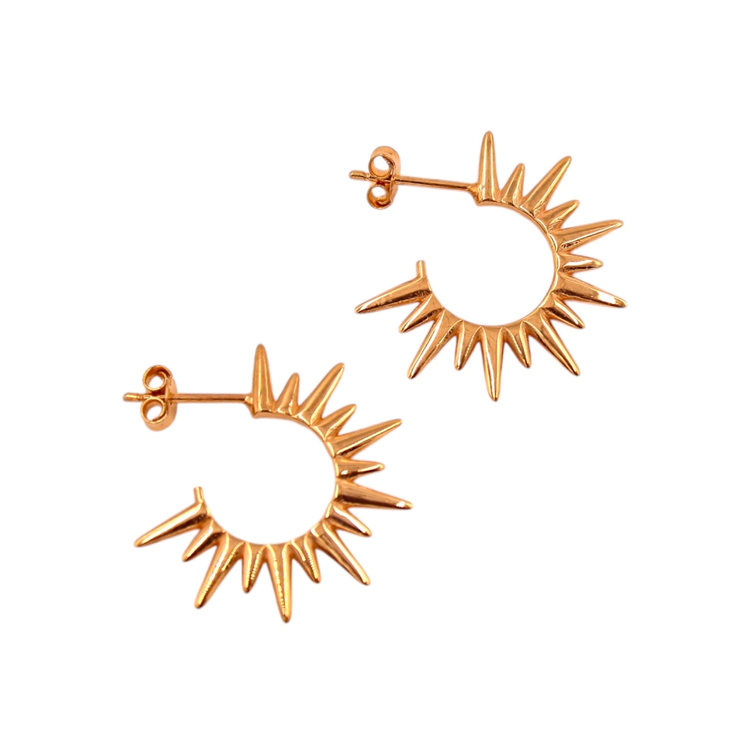 1610istanbul Women's Rose Gold Byzantine Sundial Earrings