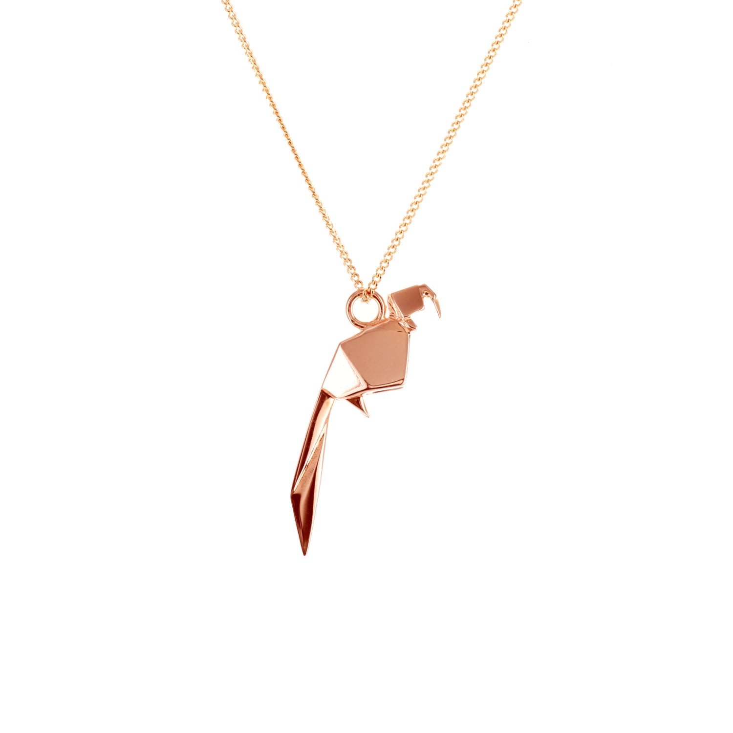 Women’s Mini Parrot Necklace Rose Gold Origami Jewellery