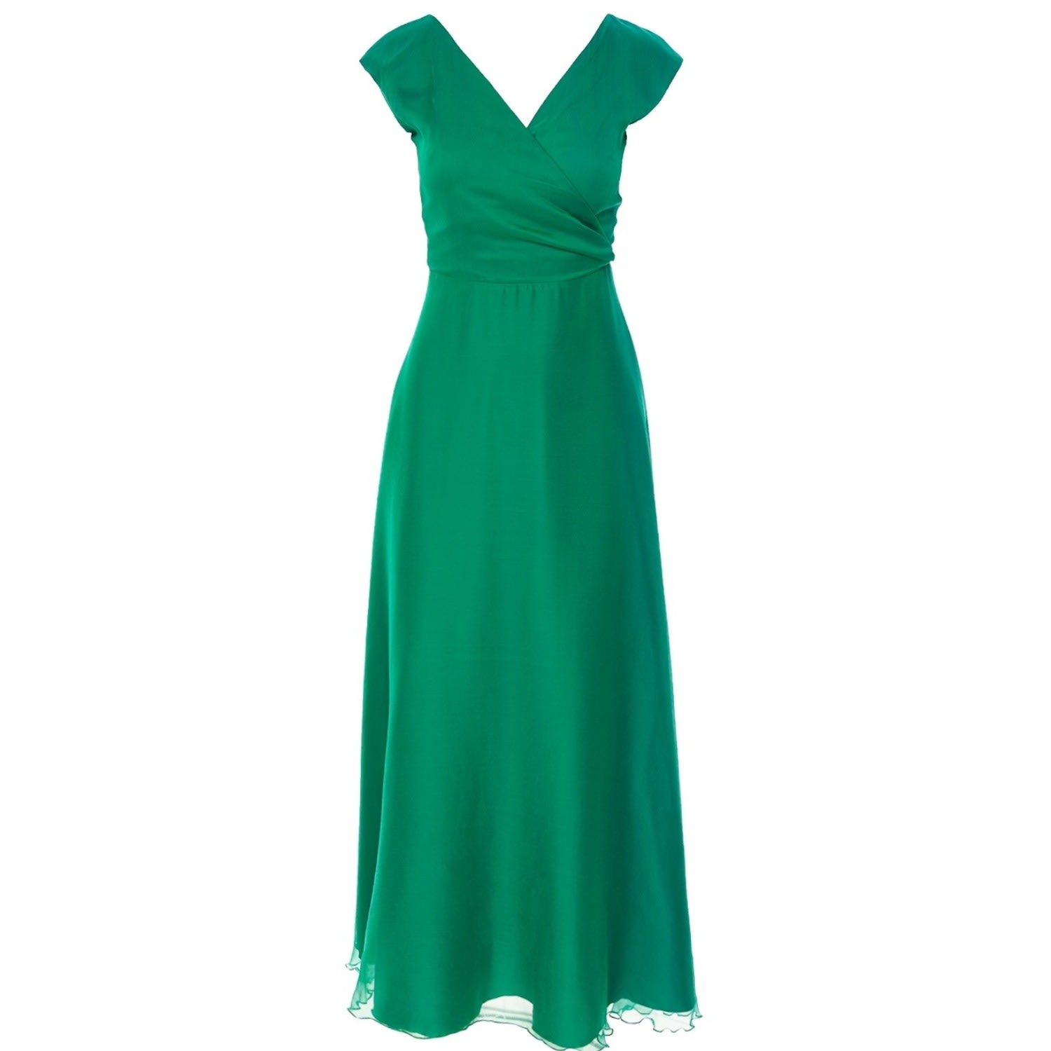 Women’s Rome Silk Wrap Maxi Dress In Green Extra Small Roserry