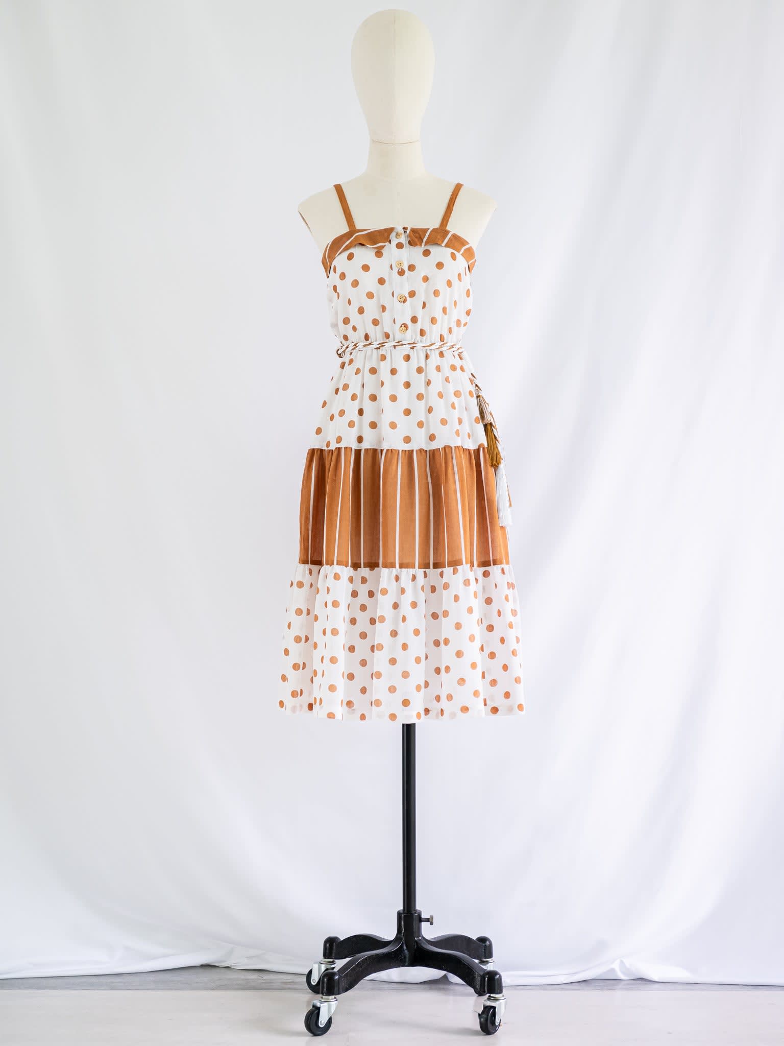 Polka dot stripe dress online