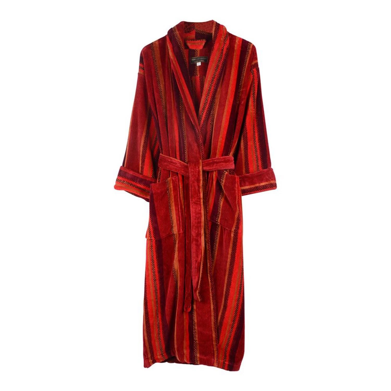 Red Men’s Dressing Gown - Venezia Extra Large Bown of London