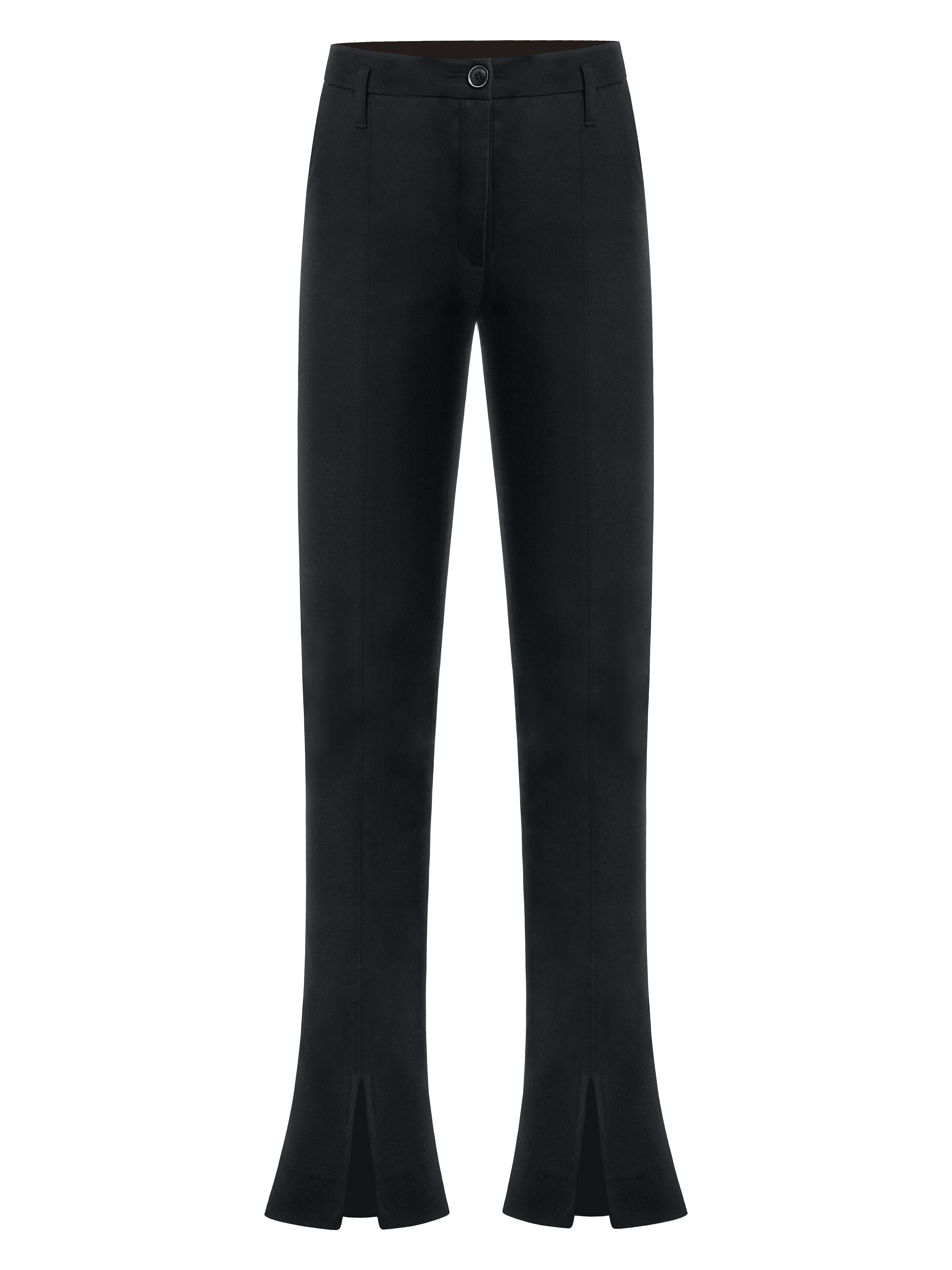 TIA DORRAINE WOMEN'S DOUBLE IDENTITY SLIM TROUSERS WITH SLITS BLACK