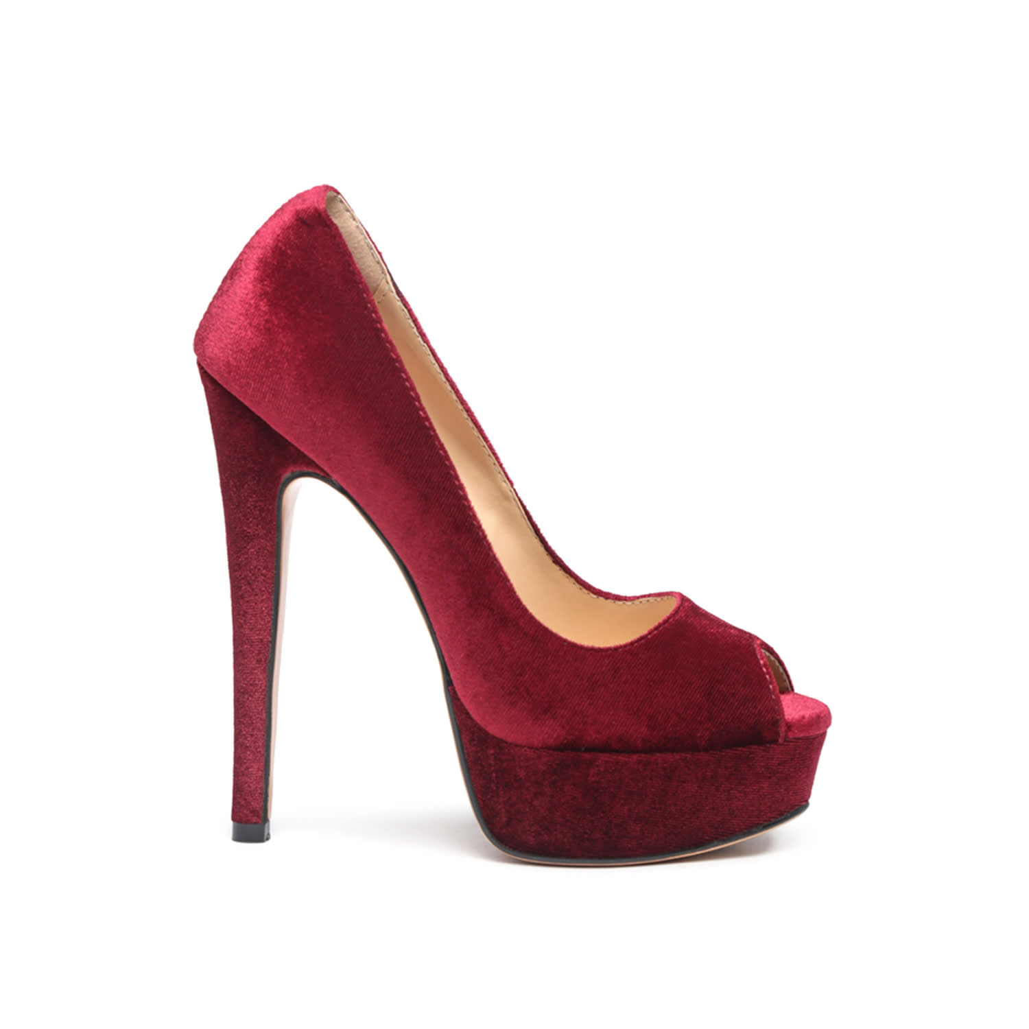 Rag & Co Women's Red Brielle Peep Toe Stiletto Sandals In Burgundy By  In Red