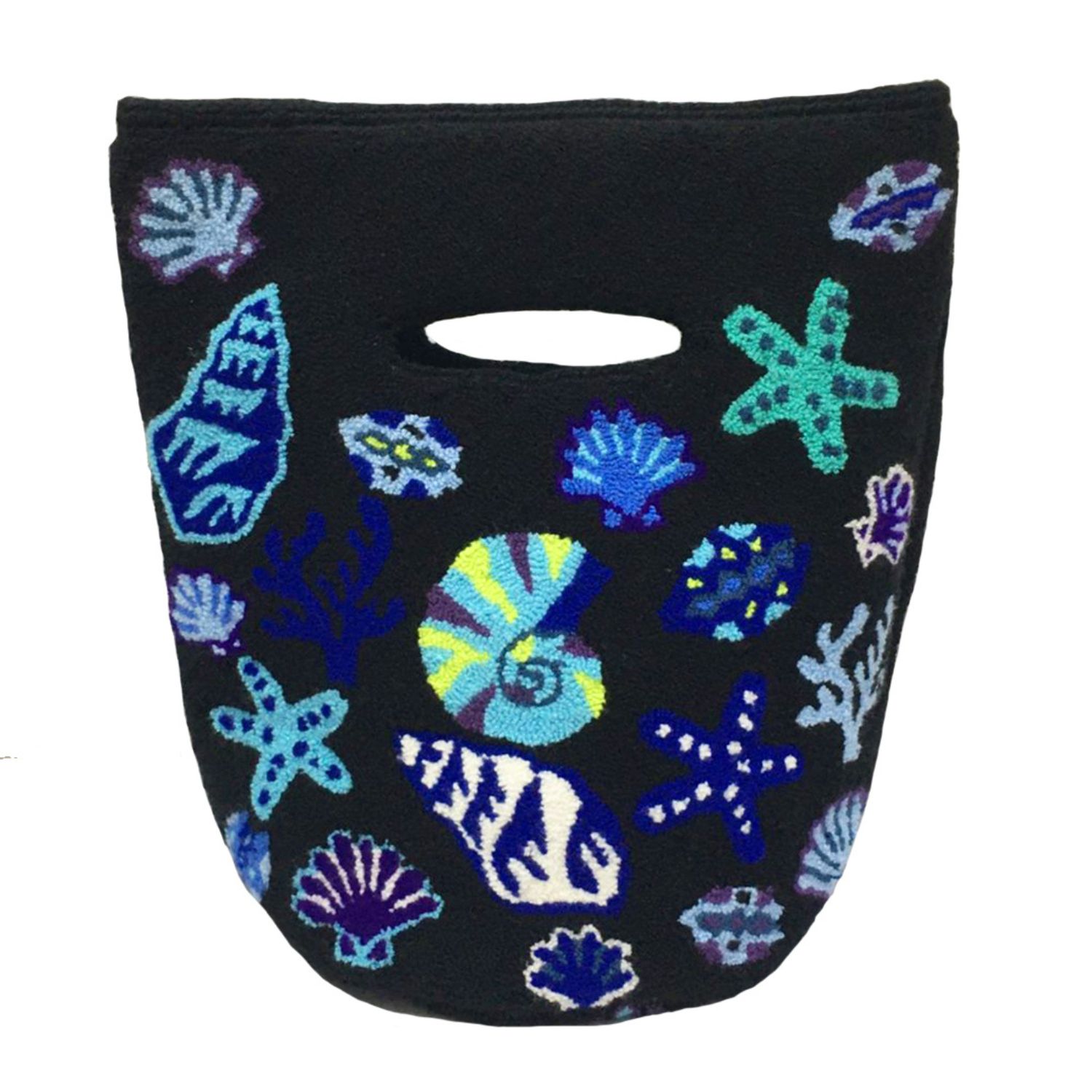 Le Pom Pom Women's Black / Blue Black Seashells Handbag In Multi
