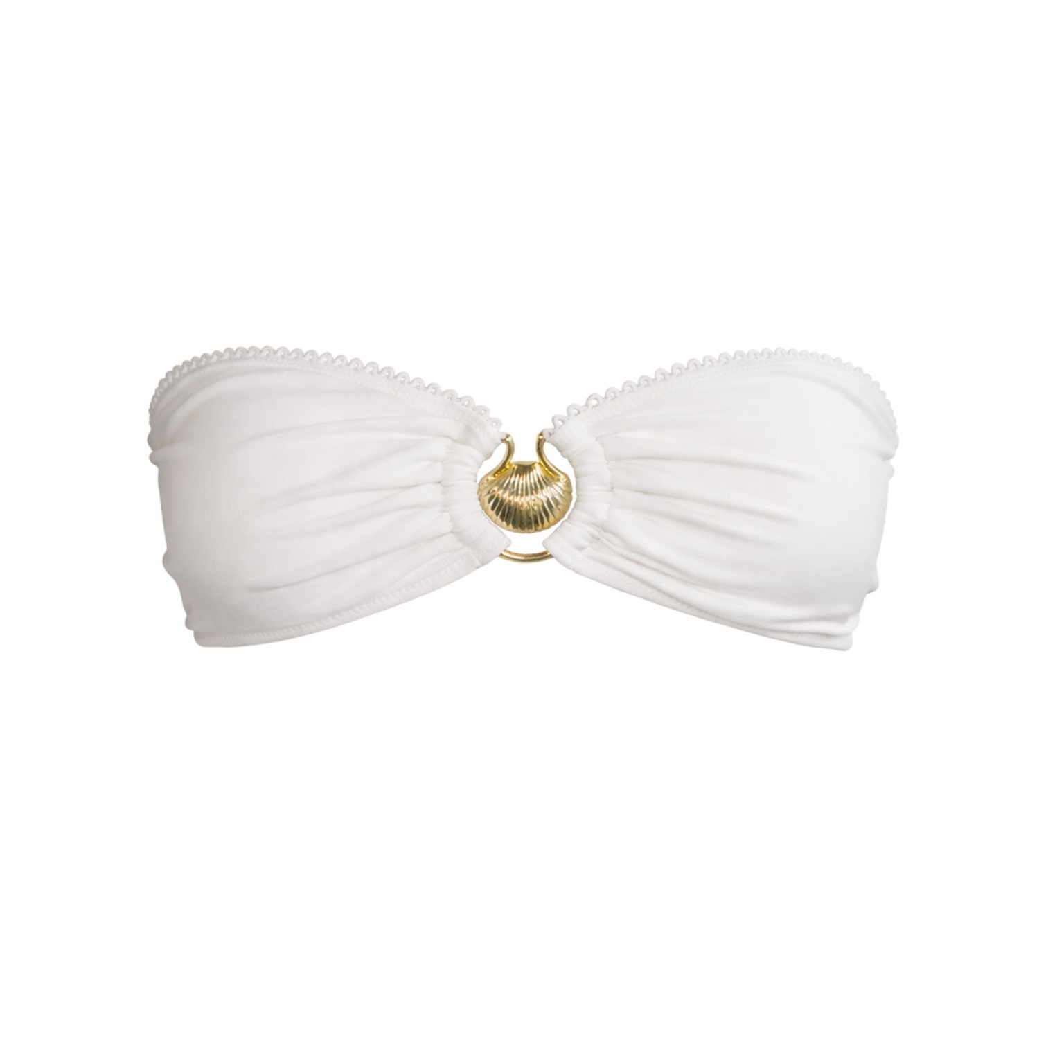 Women's White Violetta In Cream Bikini Top | Medium | Ivy Swimwear