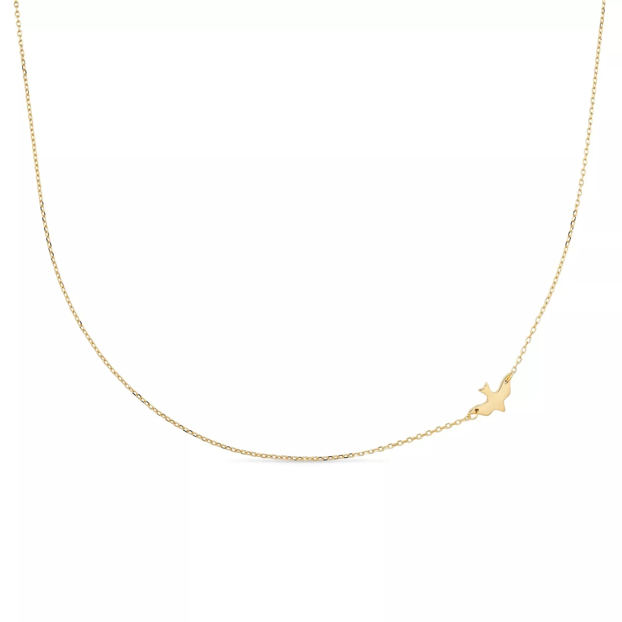 Women’s Dainty Gold Bird Necklace Choker Elk & Bloom - Everyday Fine Jewellery