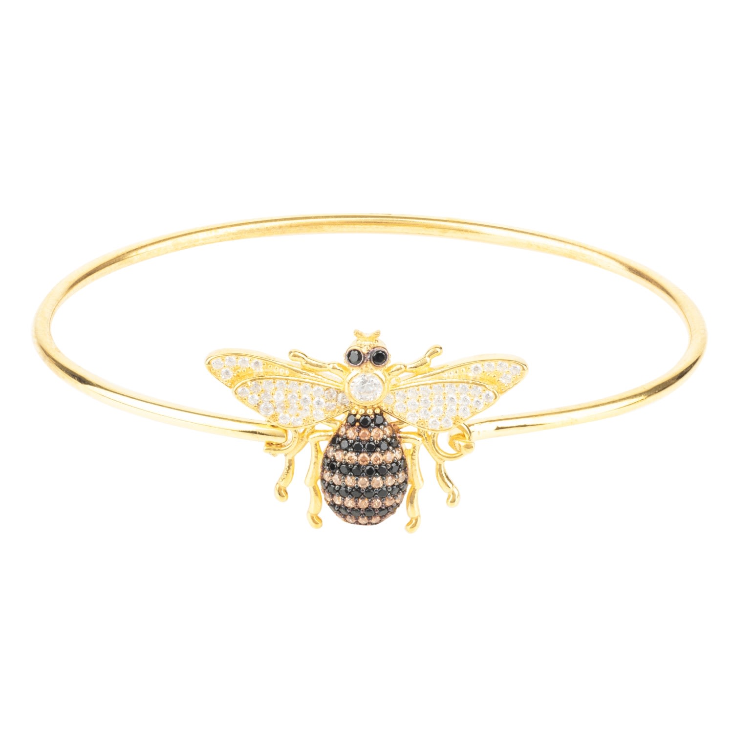 Women’s Gold / White / Black Honey Bee Bangle Bracelet Gold Latelita