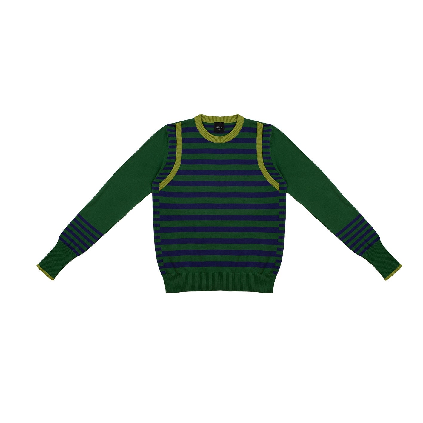 Lo Neel Men's Green / Blue / Yellow Fred Green Sweater In Multi