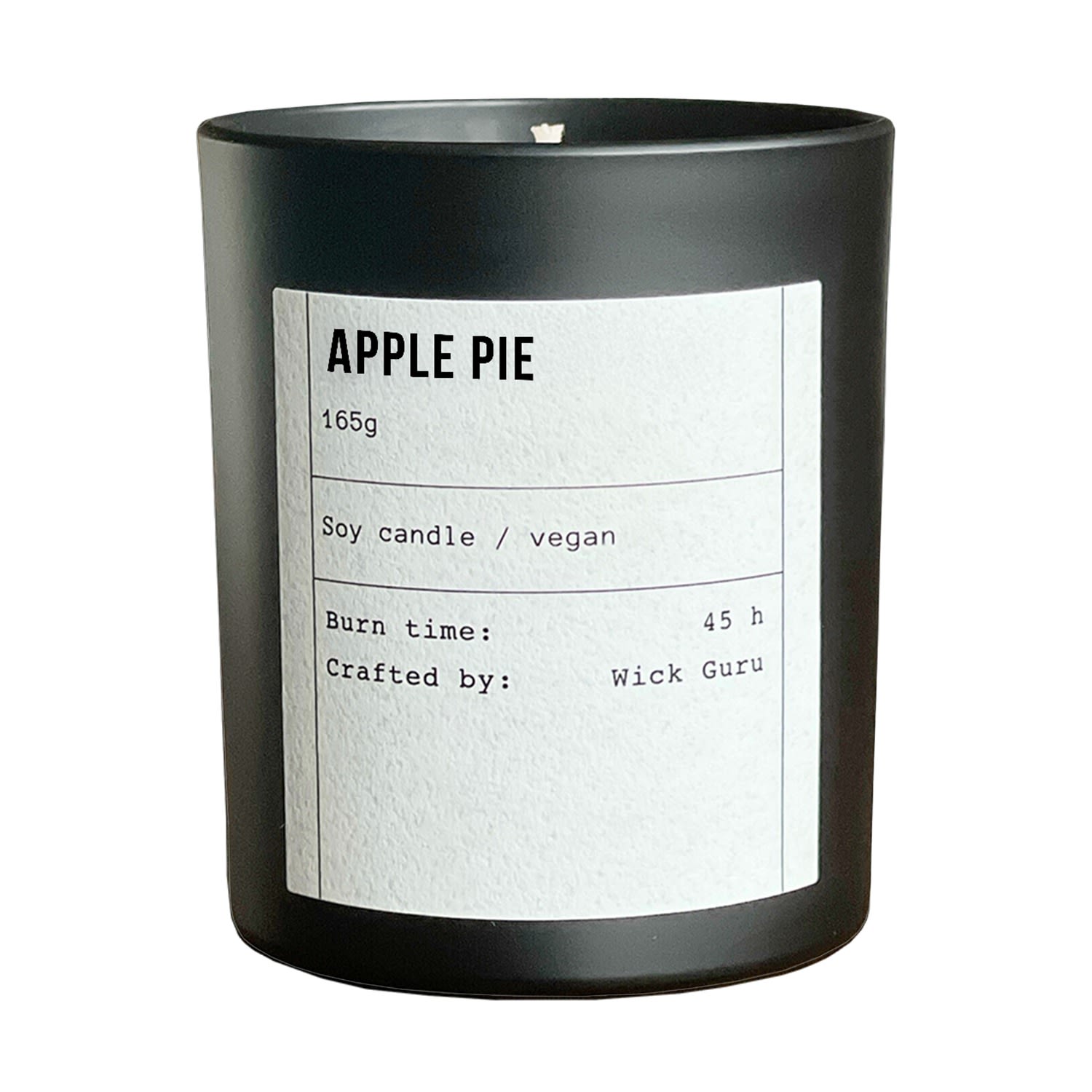 Wick Guru Black / Neutrals / White Apple Pie Scented Candle – Cinnamon, Fruity & Crust In Multi