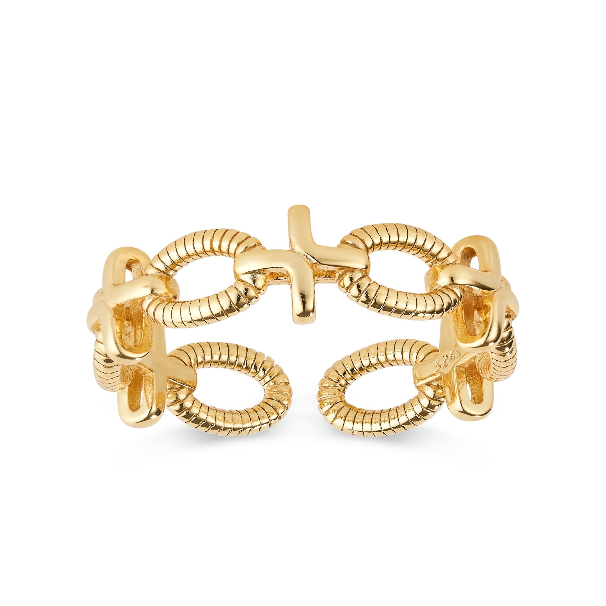 Elk & Bloom Women's Gold Chain Link Stacking Ring In Gold