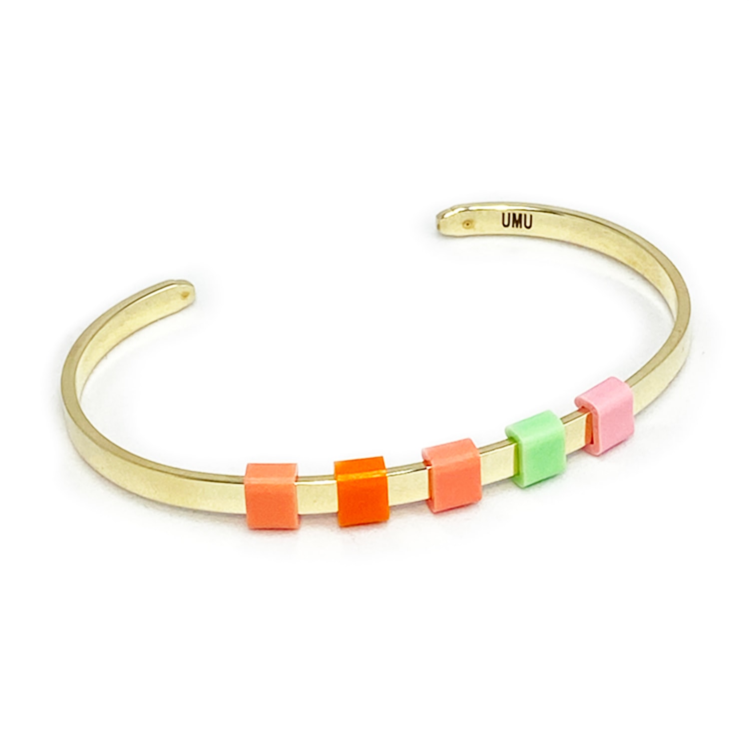 Women’s Green / Pink / Purple Baekke Brass Bracelet - Coral Reef