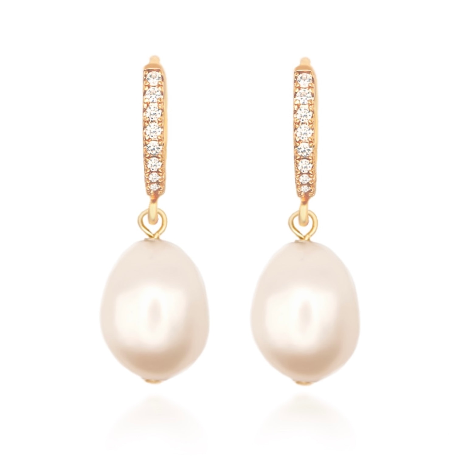 Women’s Charlotte Gold Filled Pearl Drop Earrings Midori Jewelry Co.