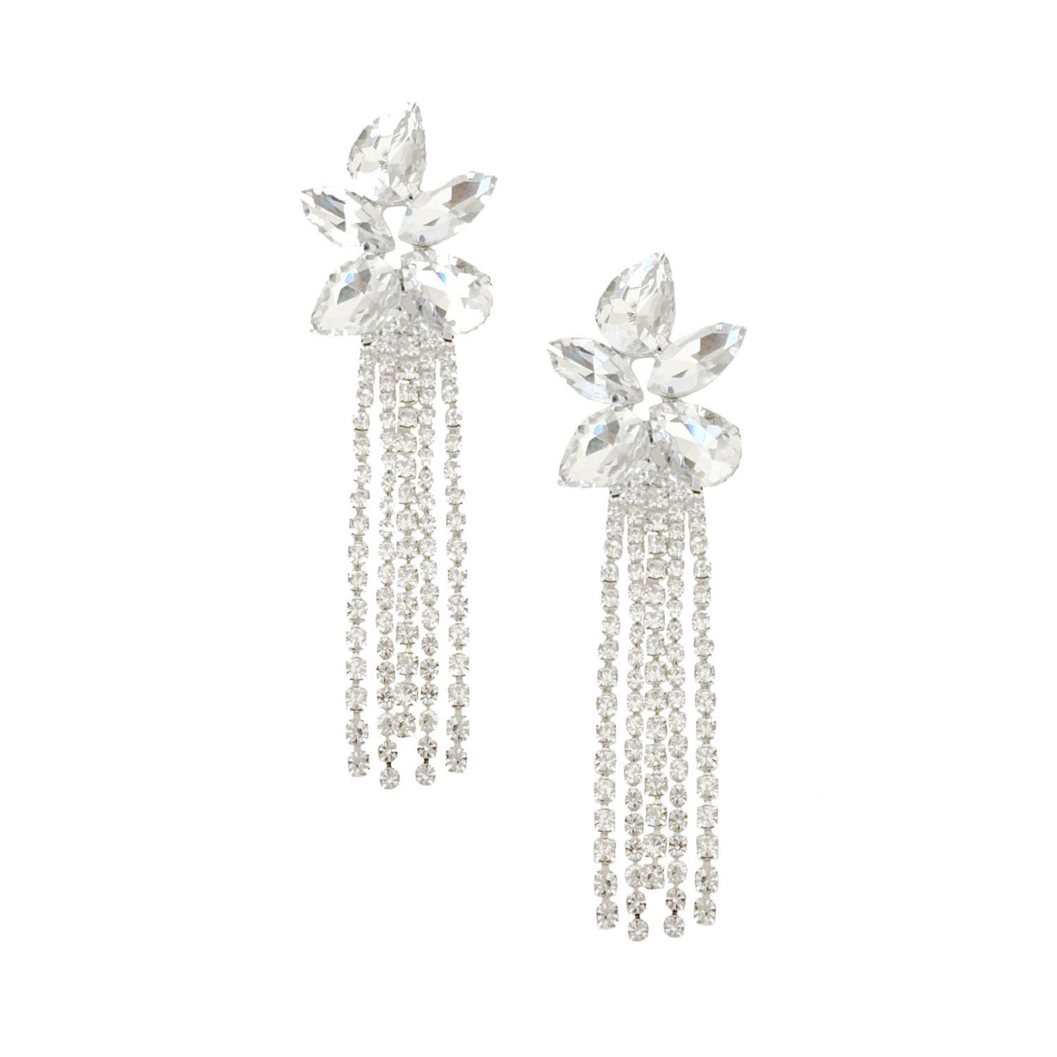 Women’s White Lily Crystal Flower Earring The Gala