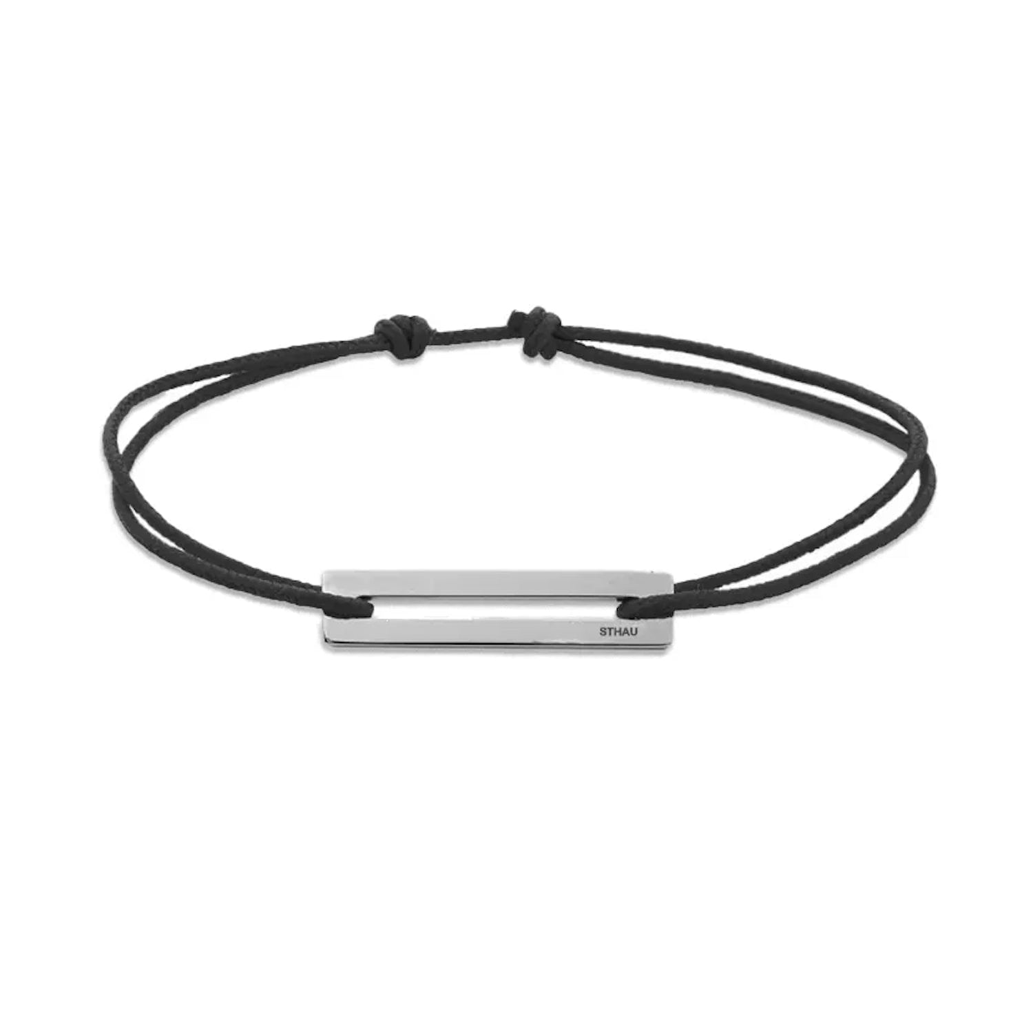 Somethingaboutus Men's Narrow Rectangle Bracelet Brushed Silver