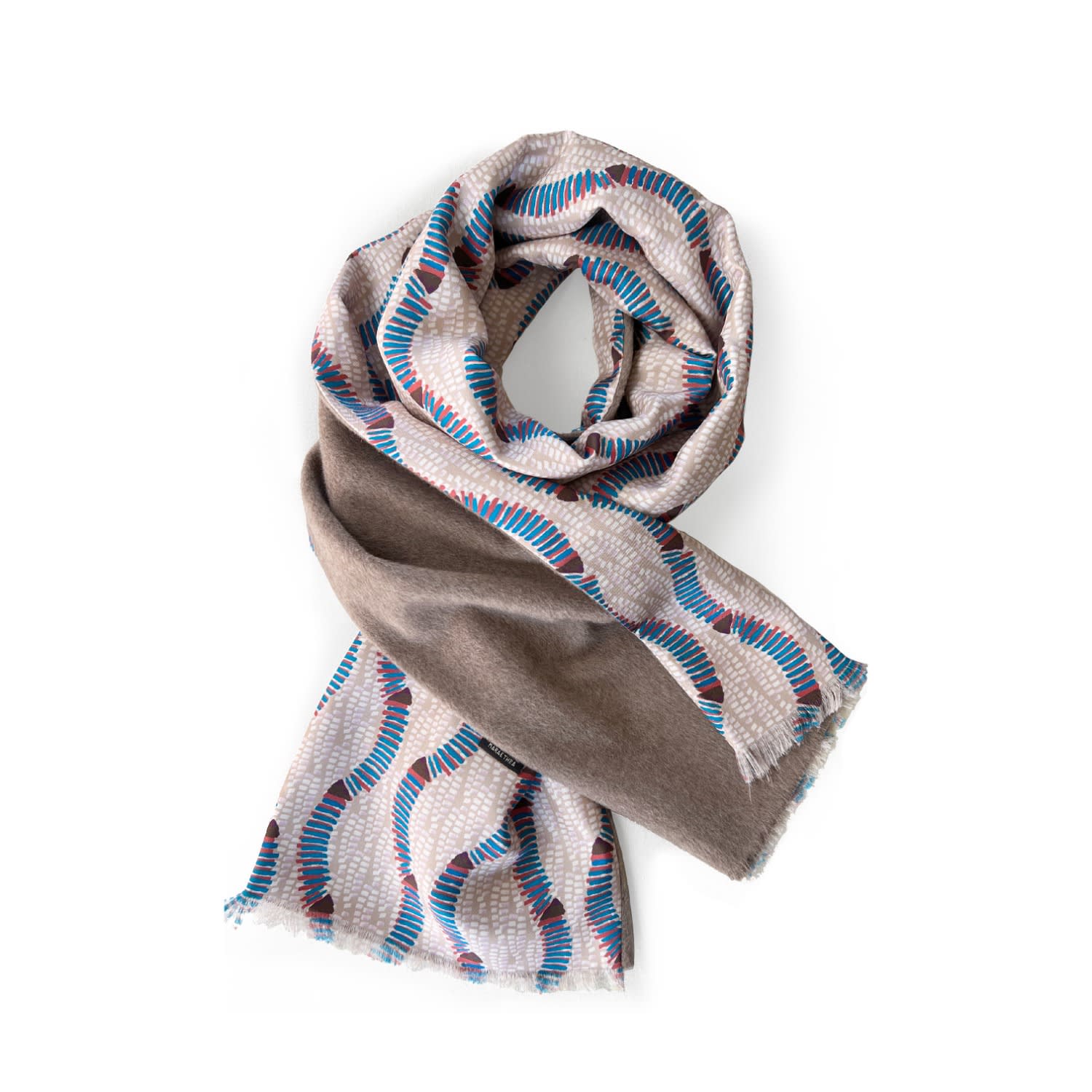 Maraethra Women's Silk & Wool Cashmere Mix Reversible Scarf - Beige In Beige