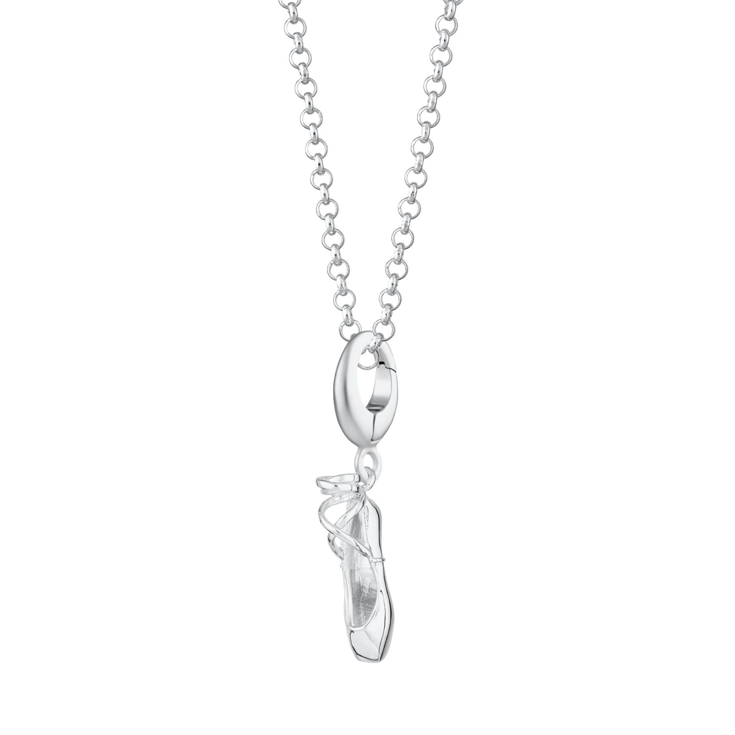 Lily Charmed Women's Sterling Silver Pointe Ballet Shoe Charm Necklace