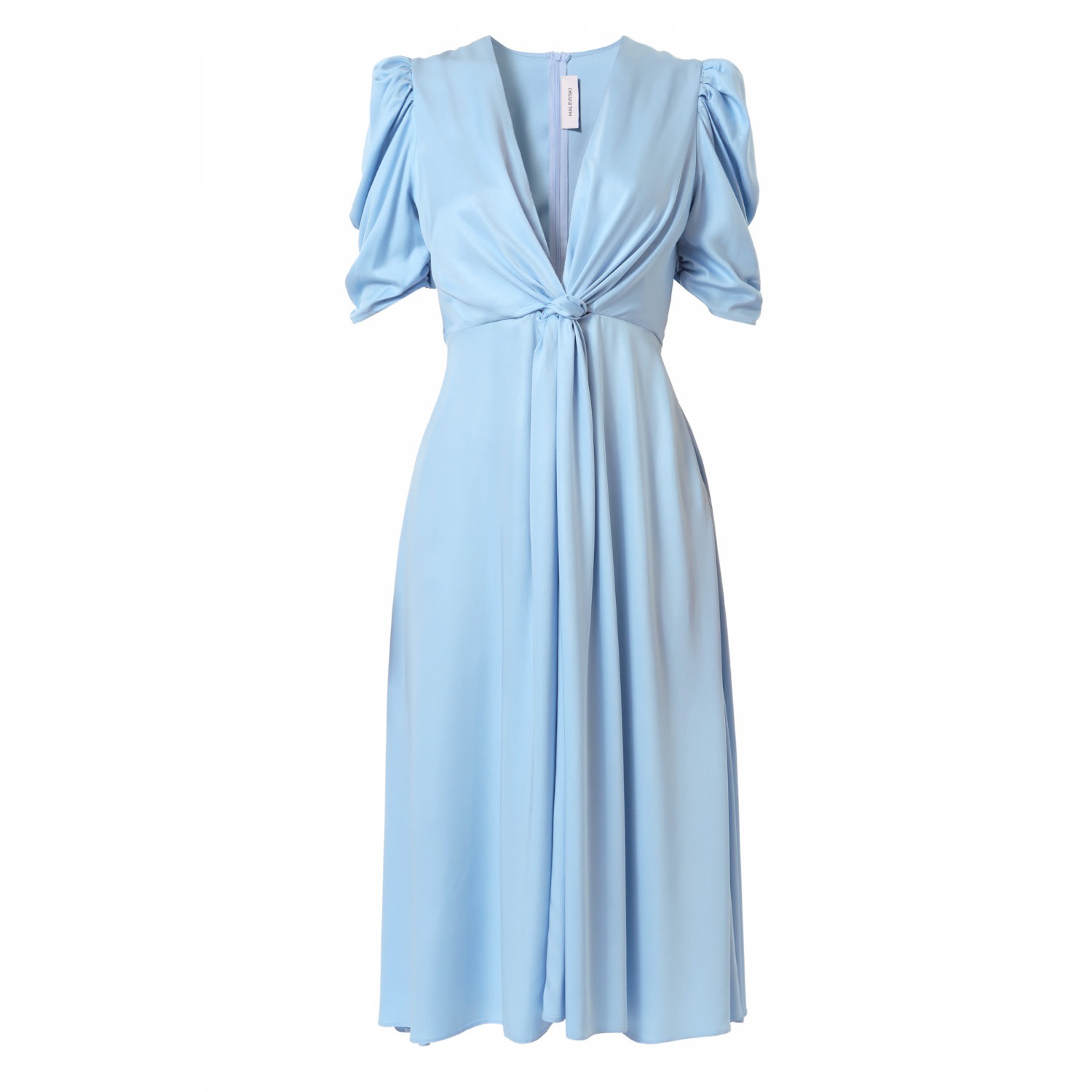 Aggi By Halewski Women's Alta Satin Blue Midi Cocktail Dress In Blue