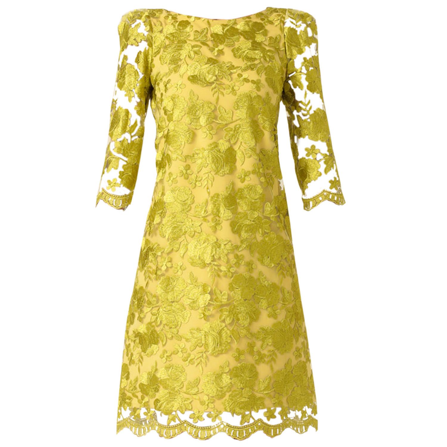 Sacha Drake Women's Green / Yellow Layla Shift Dress In Chartreuse In Multi