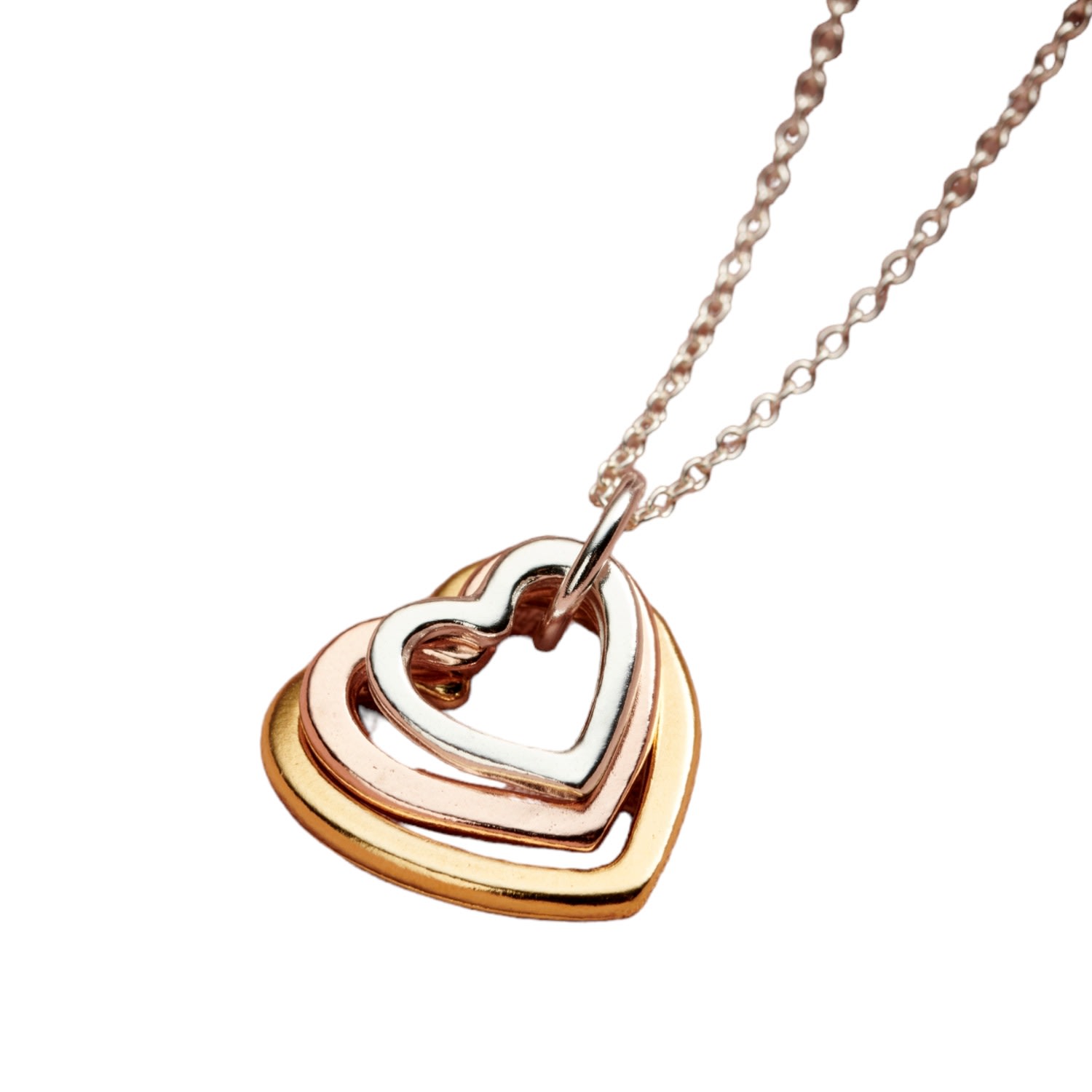 Women’s Gold / Rose Gold / Silver Mixed Gold Family Heart Necklace Posh Totty Designs