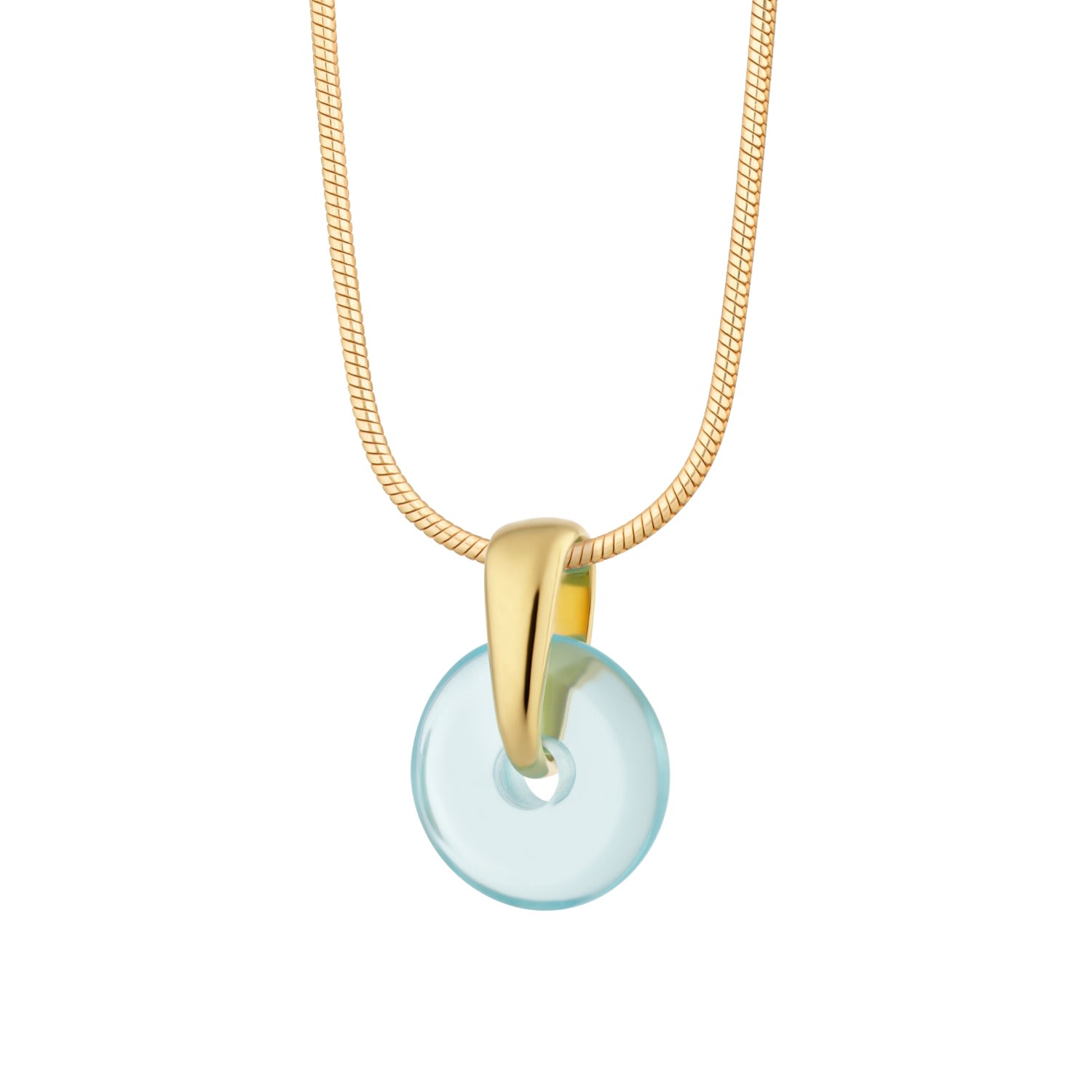 Women’s Gold / Blue Gold Plated Turquoise Spinning Disc Necklace Lily Charmed