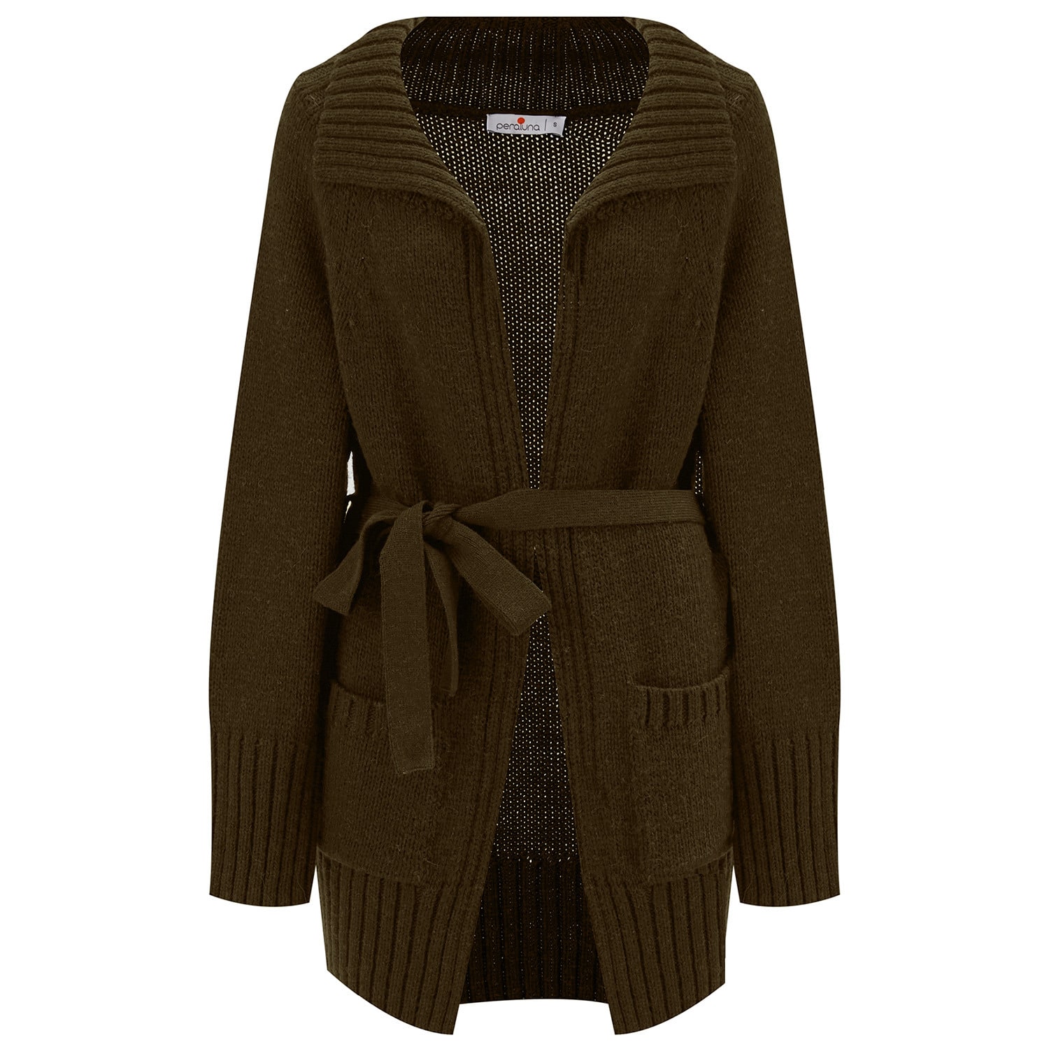Peraluna Women's Rita Alpaca Blend Belted Thick Cardigan - Army Green In Green
