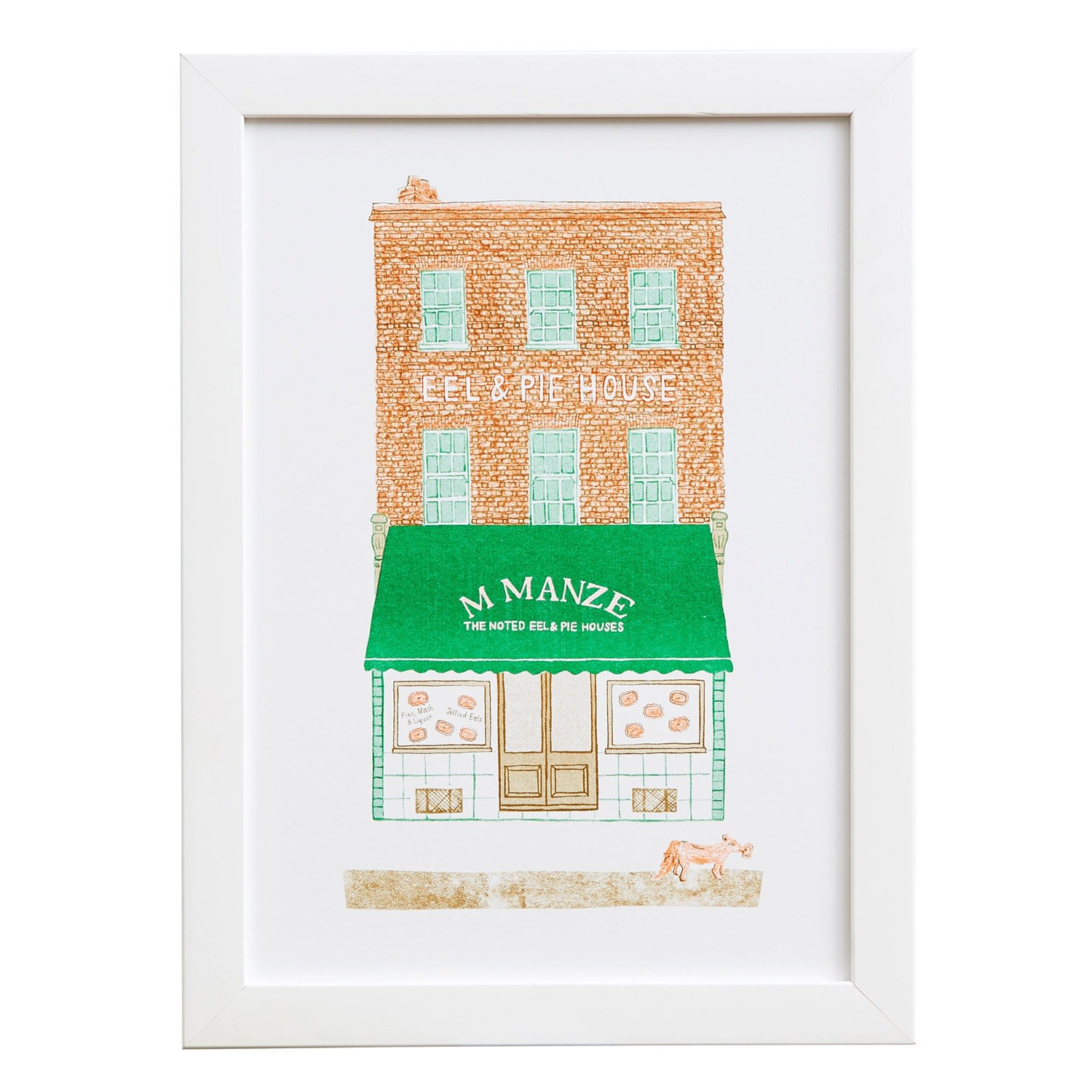 Pie Shop Risograph Print A4 Rosa & Clara Designs