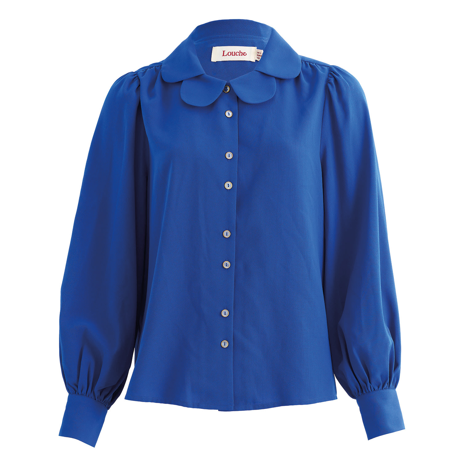 Louche Women's Octavia Crepe Petal Collar Shirt - Blue In Blue