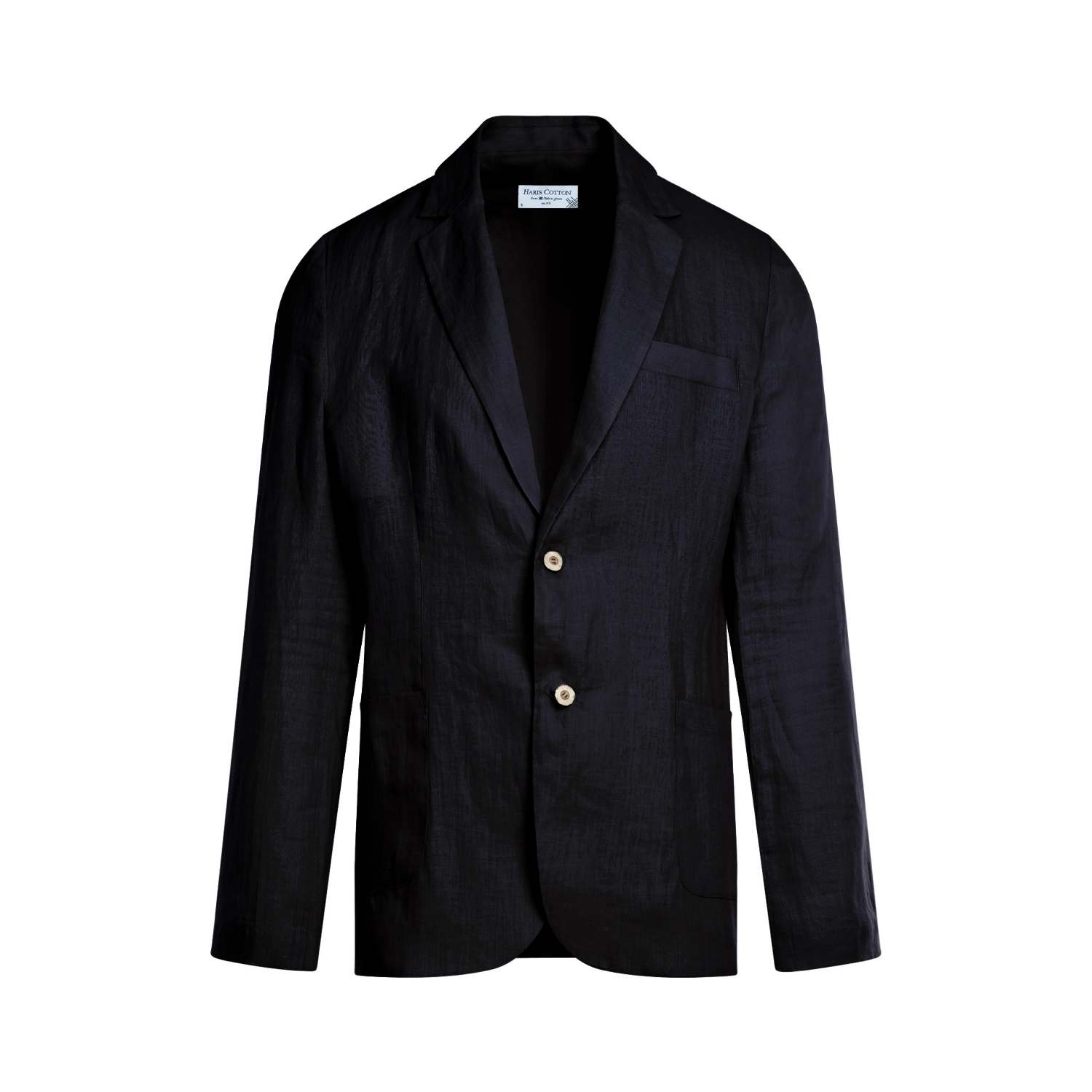 Haris Cotton Men's Solid Lapel Neck Linen Blazer-blue Marine