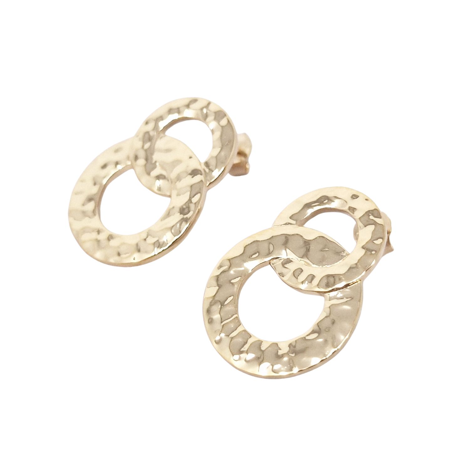 Women’s Gold Plated Double Hoop Circle Drop Earrings Harfi