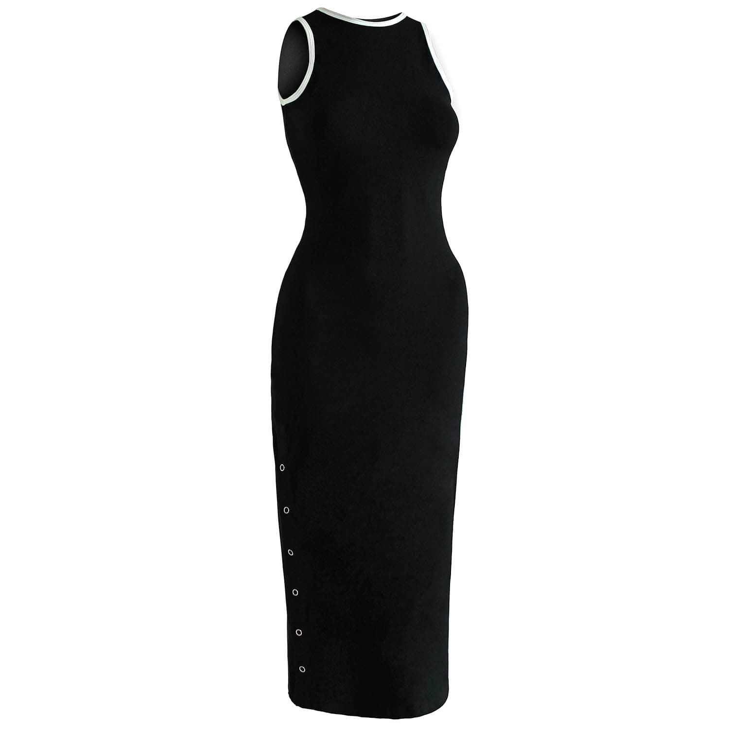 Ola Organic Cotton Midi Dress In Black | Brunna.Co | Wolf & Badger