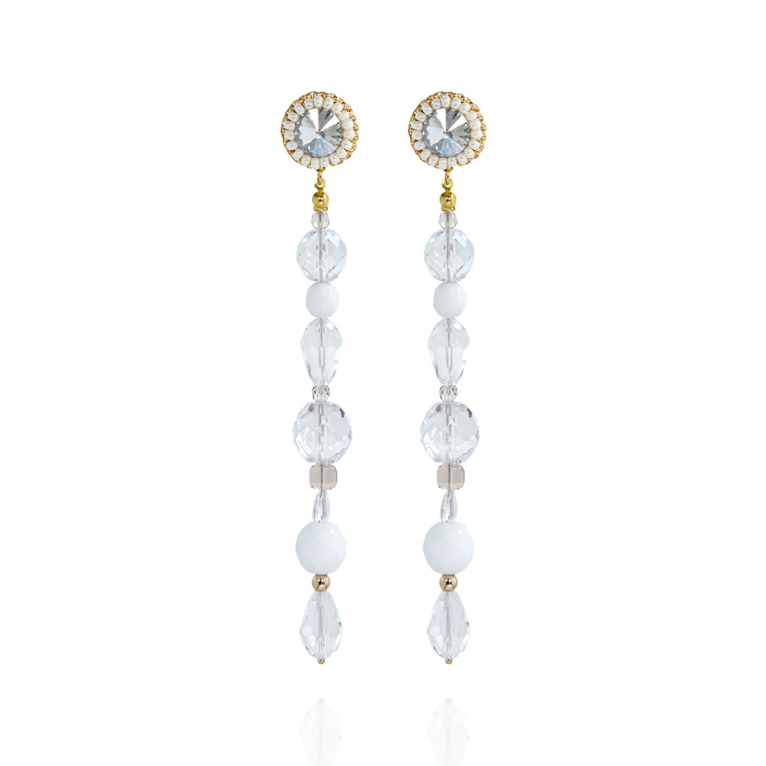 Women’s White Giulia Earrings In Bright Icicle Saule Label