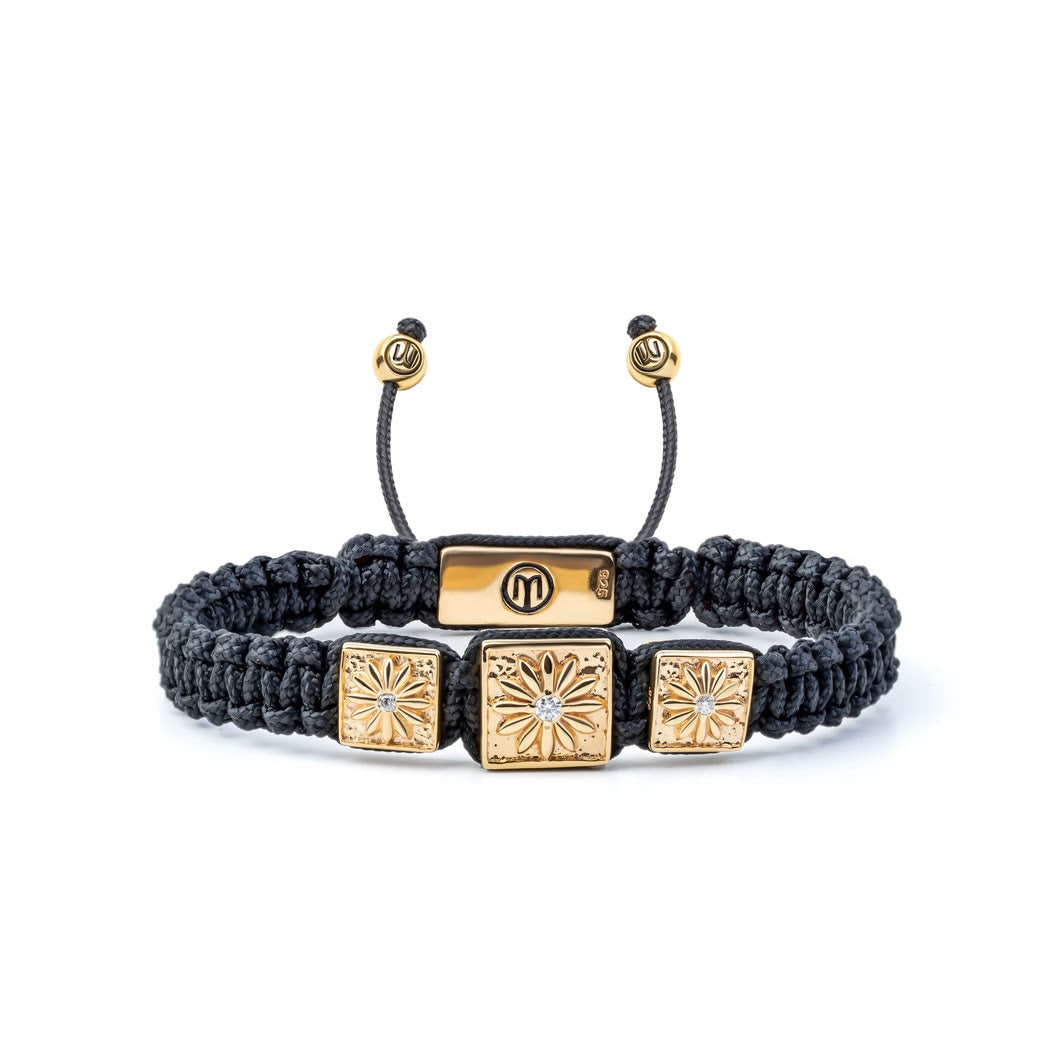 Mahigan Women's Black / Gold Triple Macráme Bracelet In Gold