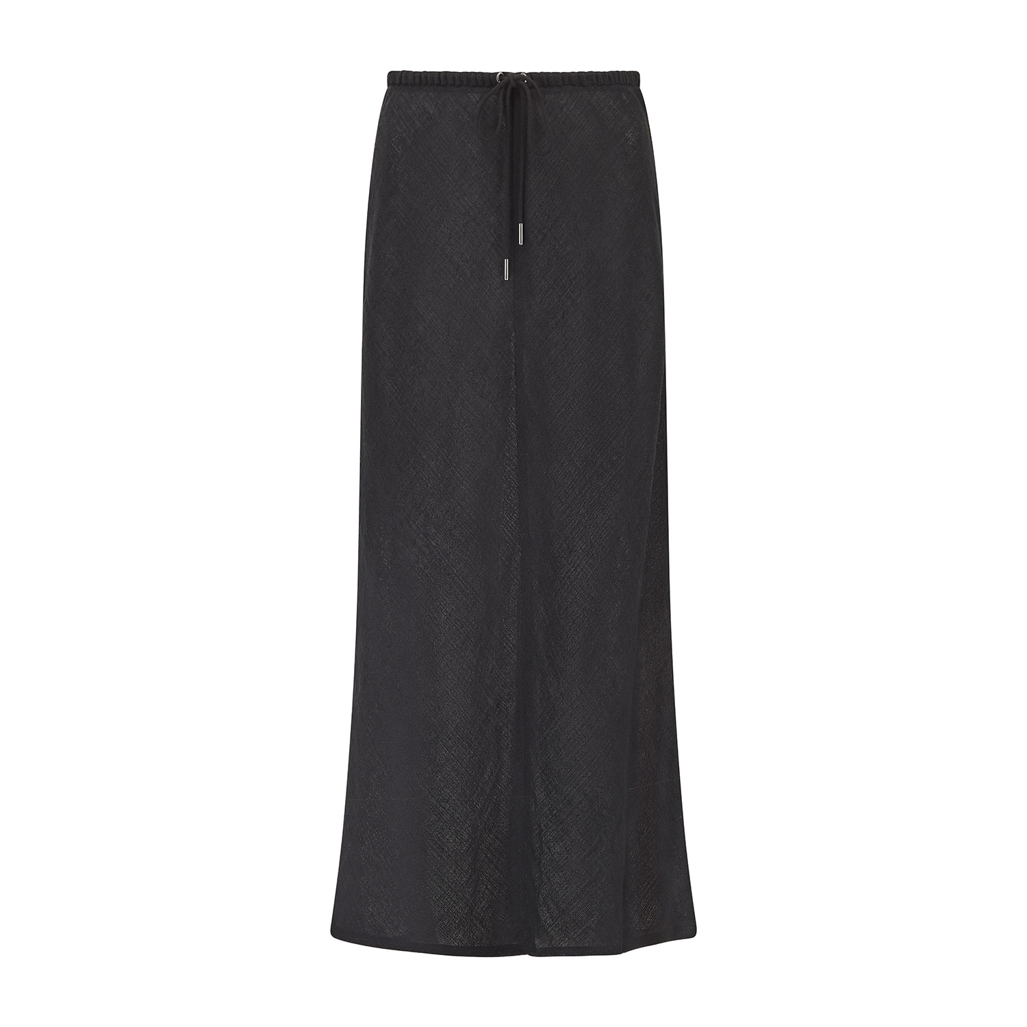 The Summer Edit Women's Phoebe Luxe Linen Drawstring Skirt - Black In Black