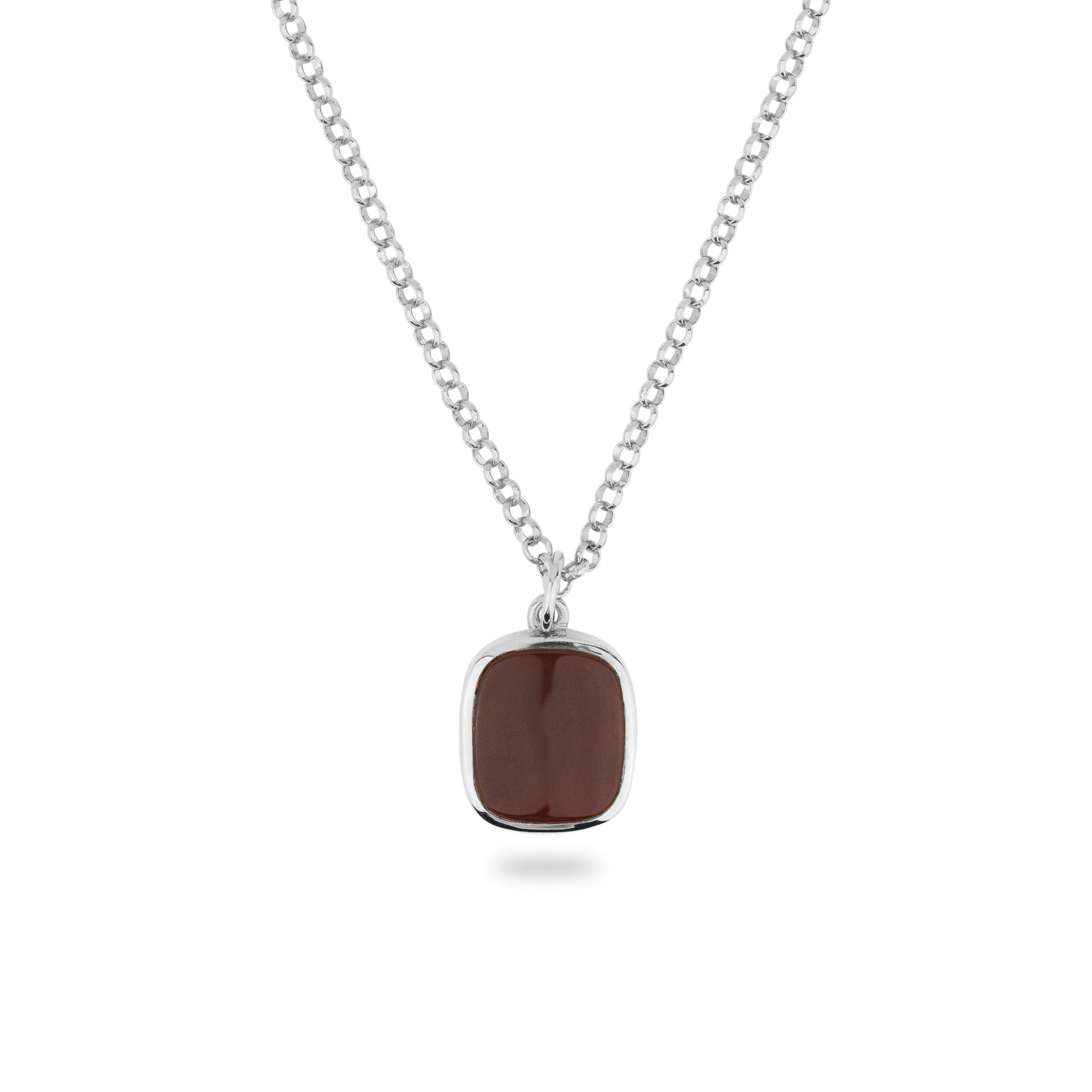 Women’s Silver Jamestown Carnelian Square Stone Necklace & Pendant Phira London