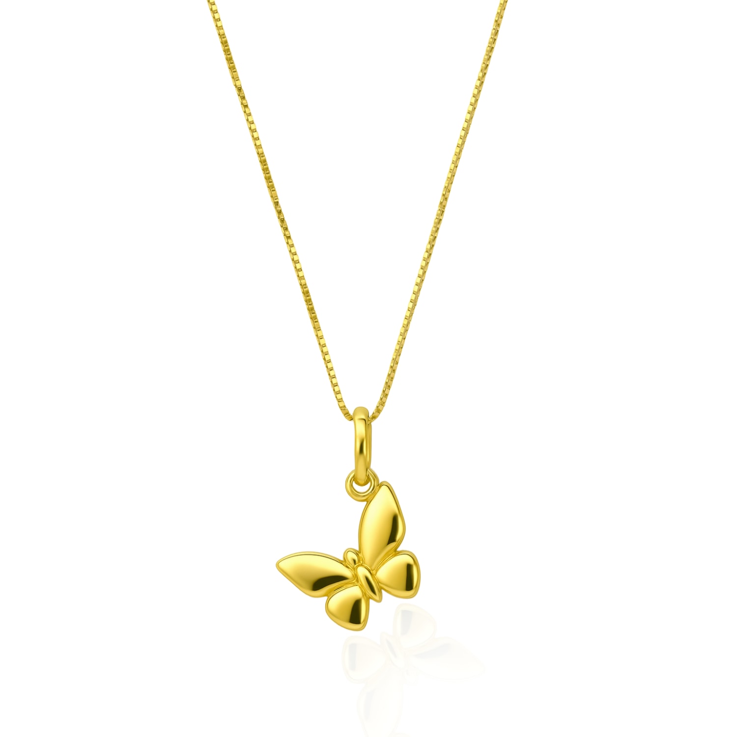 Unaloe Women's Butterfly Necklace In Sterling Silver Gold Plated  In Gold