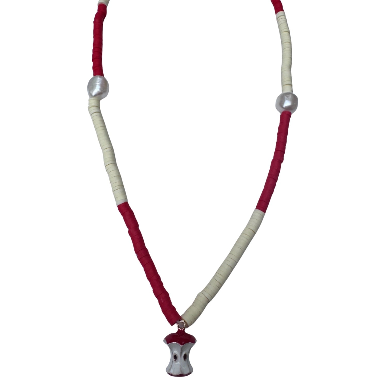 Black And Wild Women's Red / White Apple Of My Eye Summer Necklace In Multi