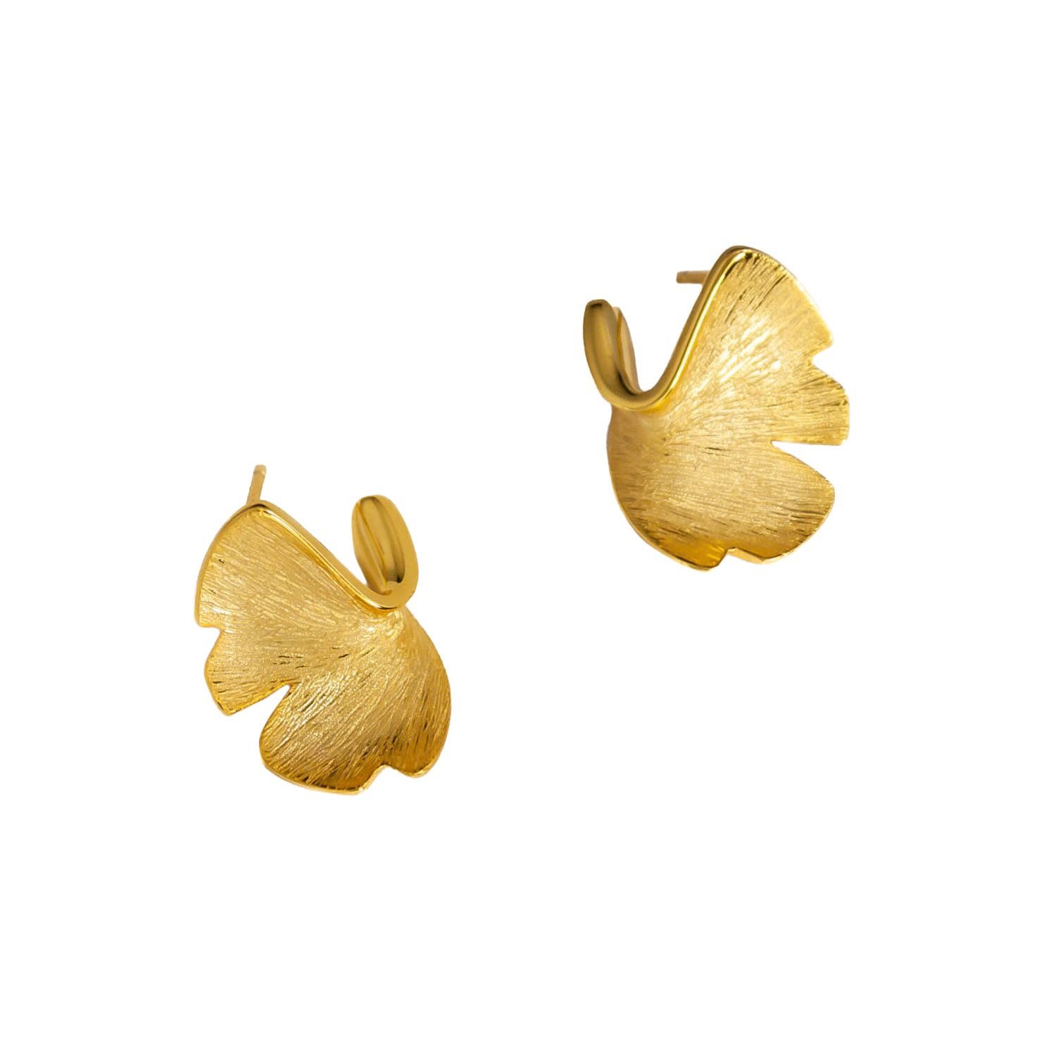 Women’s Sweet Ginkgo Gold Stud Earrings Marie June Jewelry