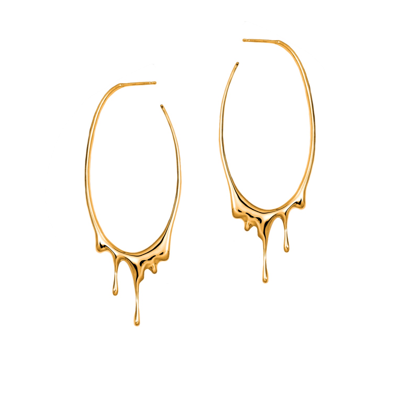 Dripping hoop earrings deals