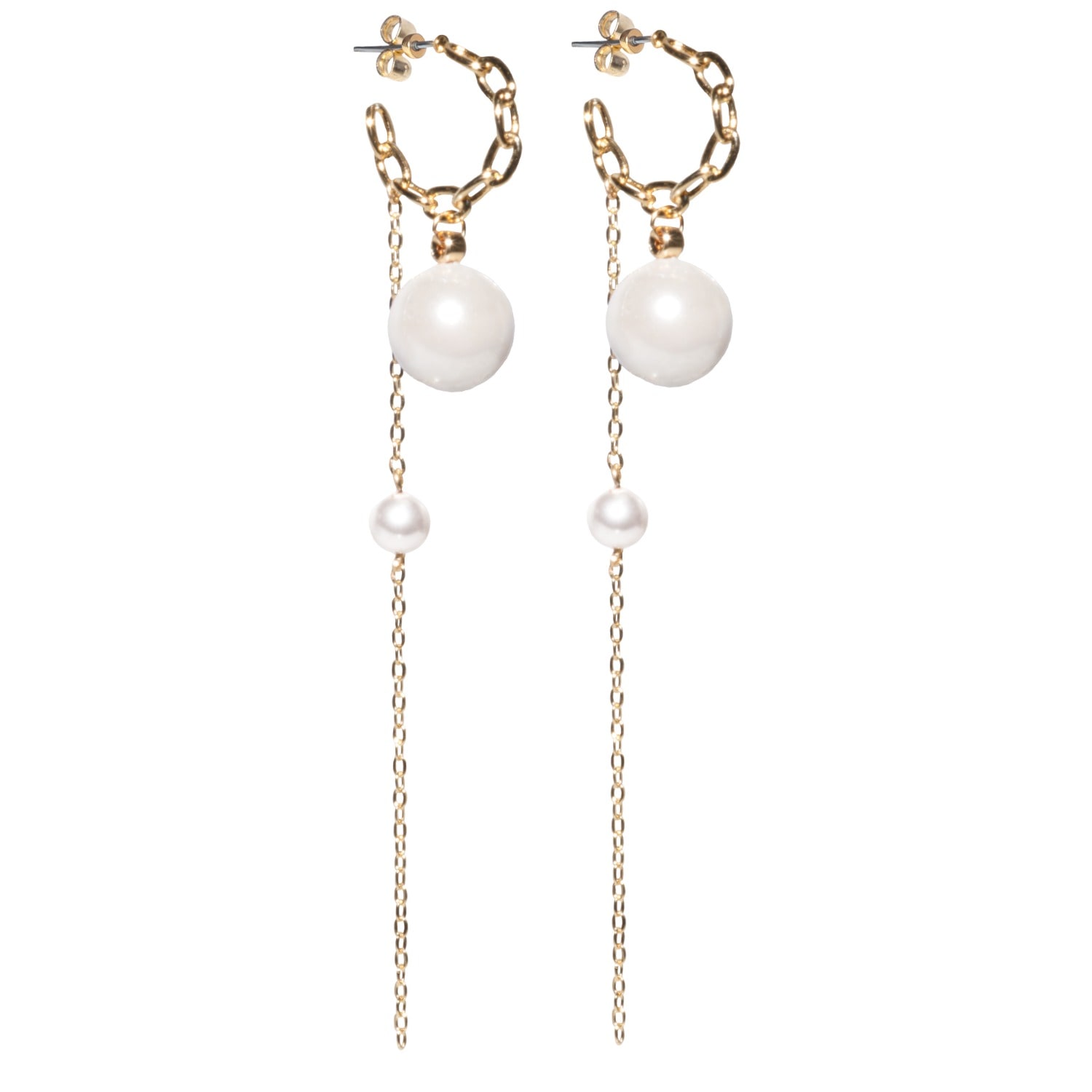 Studio Baloge Women's Gold / White Auréole Earrings In White Powder In Multi