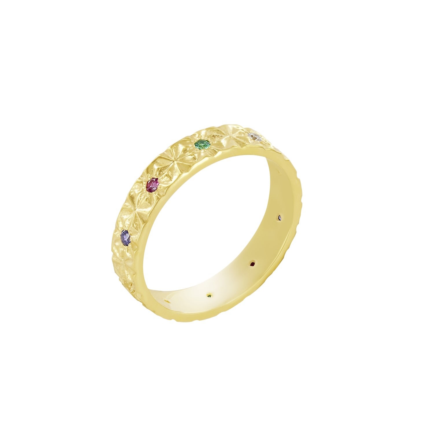 Women’s Multi Stone Ring Gold Vermeil Wolf and Zephyr