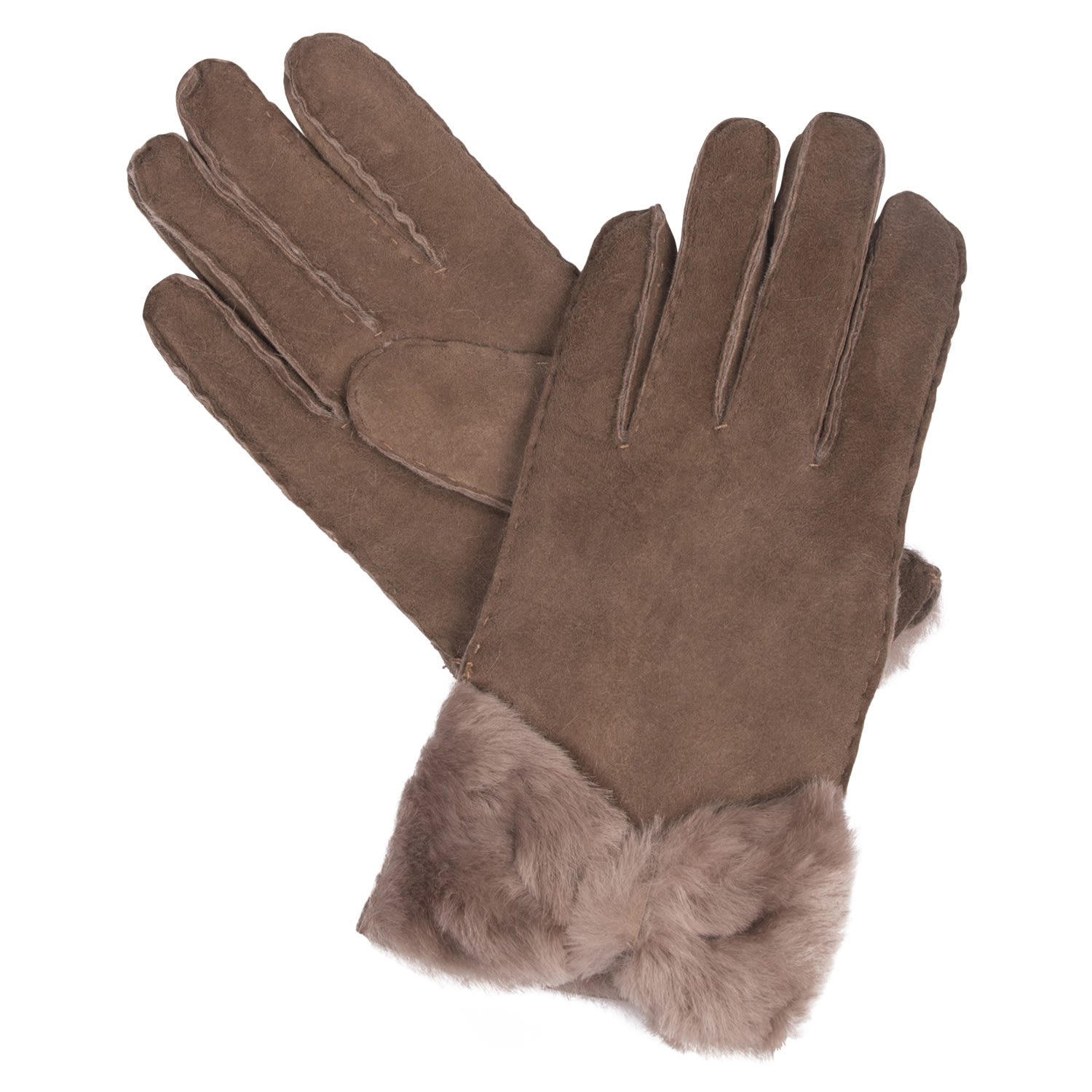 Women’s Brown Sheepskin Gloves Mushroom Cep Bow By Owen Barry