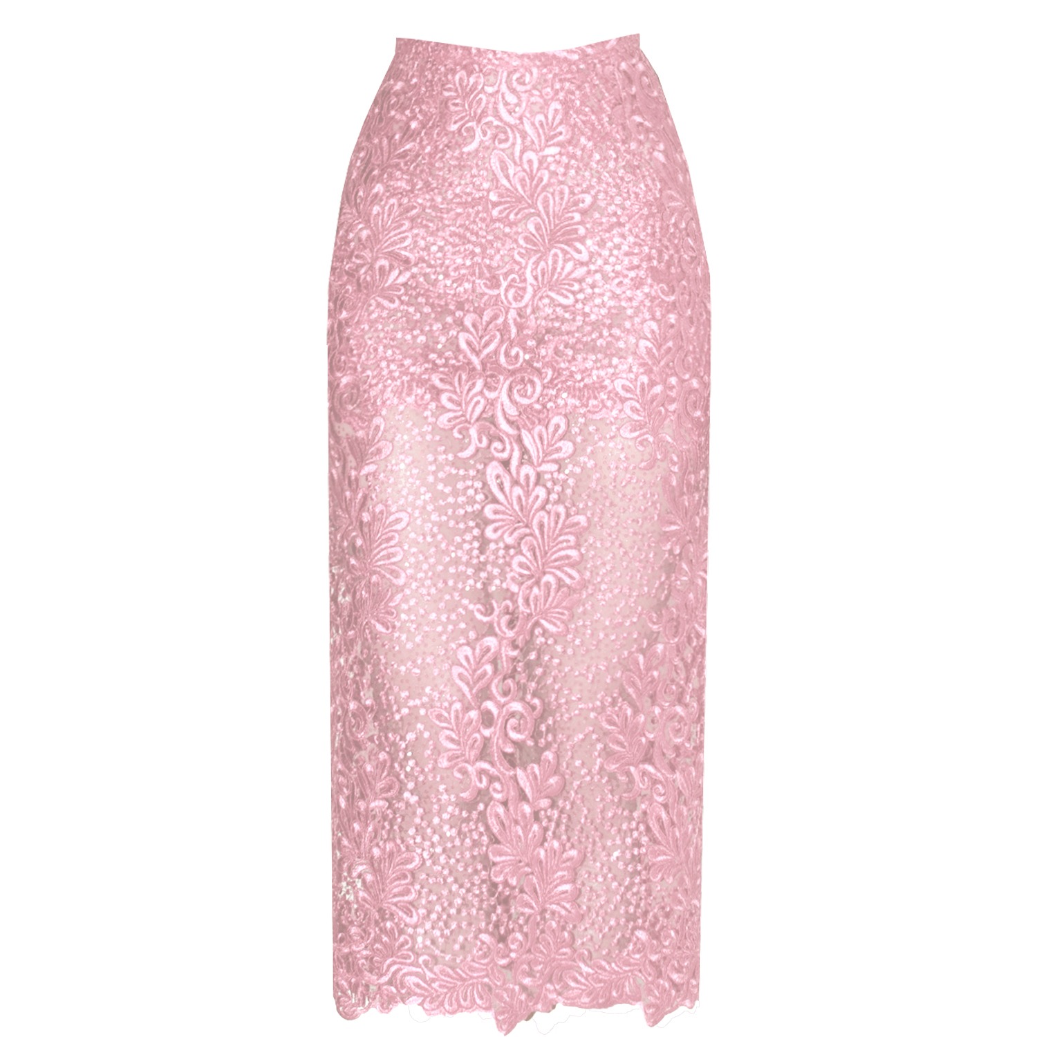 ANGELIKA JOZEFCZYK WOMEN'S NEUTRALS / PINK ORCHIDEA LACE SKIRT DUSTY PINK