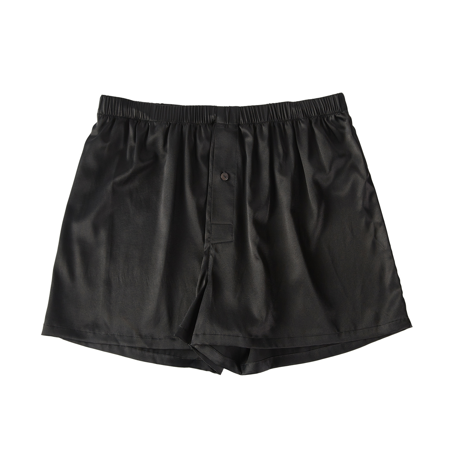 Soft Strokes Silk Black Pure Mulberry Silk Men's Boxers In Black
