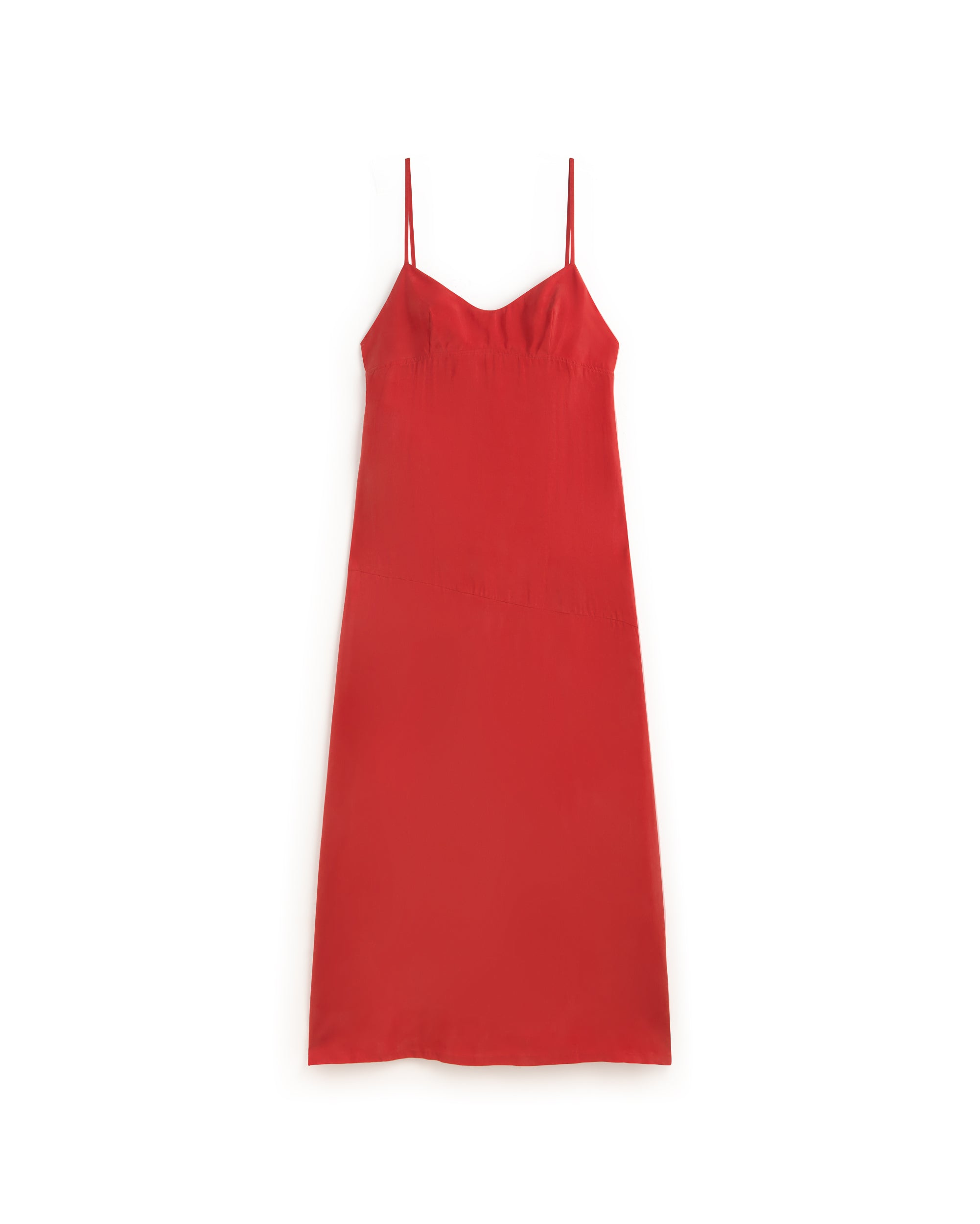 Thinking Mu Women's Long Red Dress Cupro Dina
