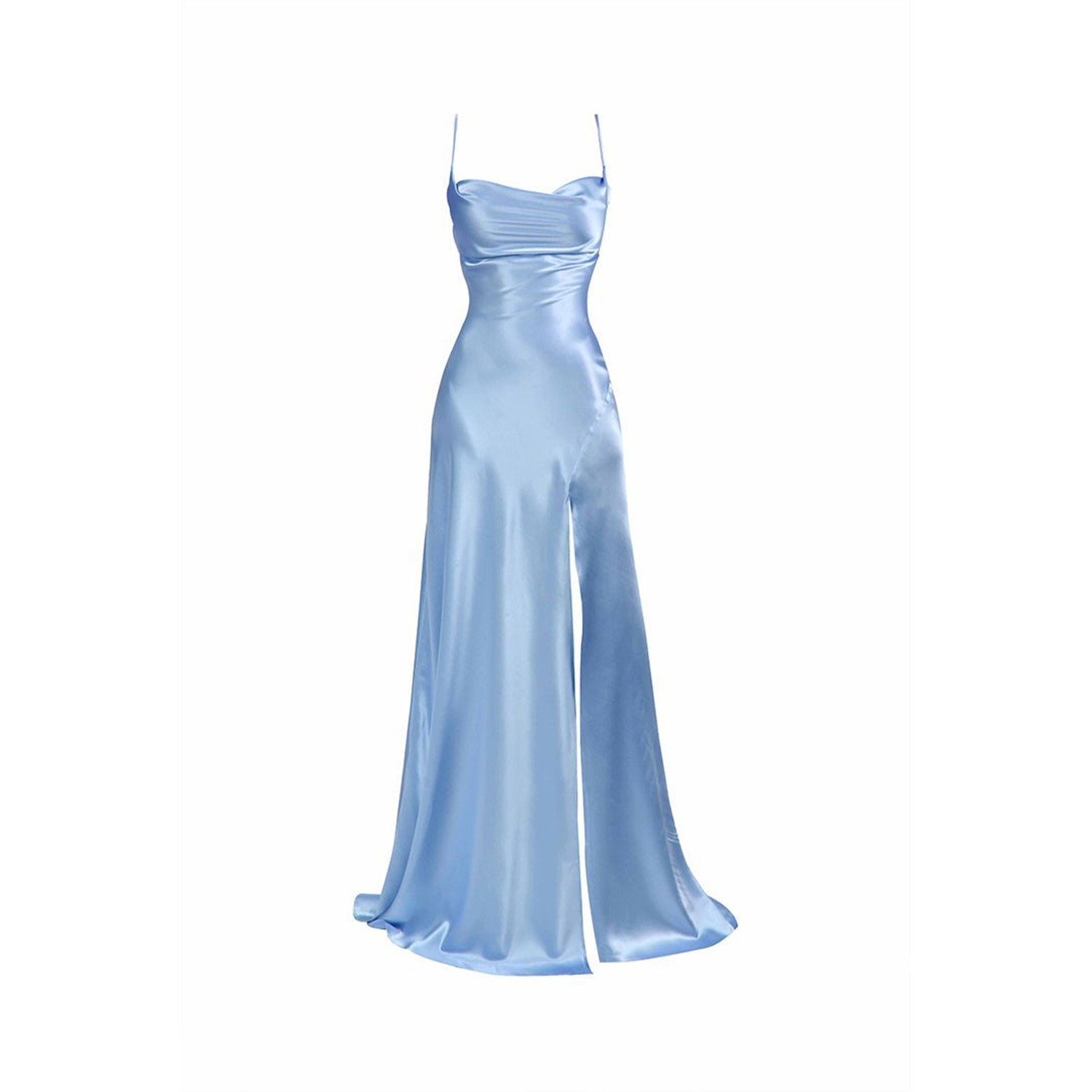 GIGII'S WOMEN'S AURE SATIN DRESS BABY BLUE