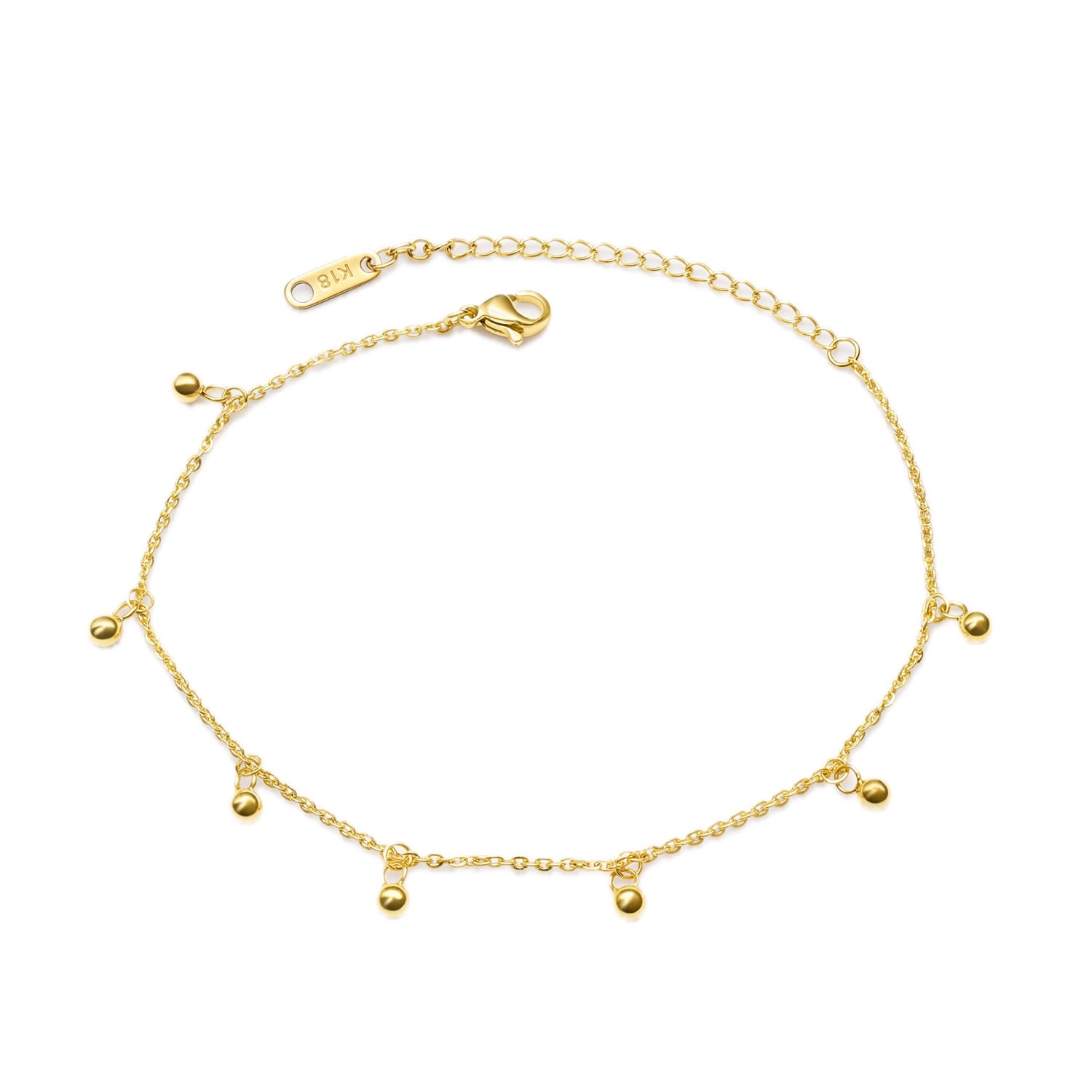 Women's Tiny 14K Gold Beaded Drop Satellite Anklet | Elk & Bloom
