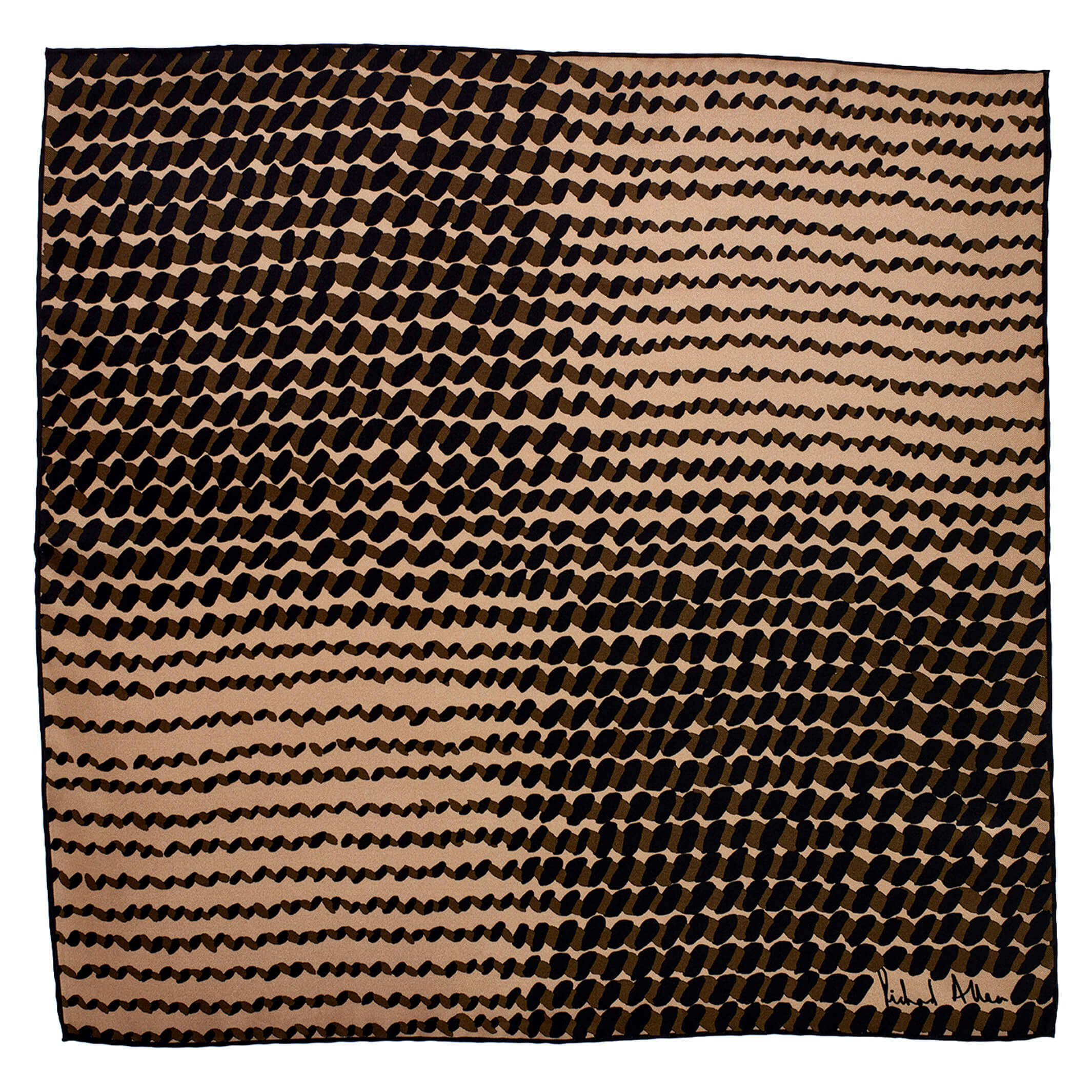 Richard Allan London Women's Brown Khaki Dash Silk Neckerchief