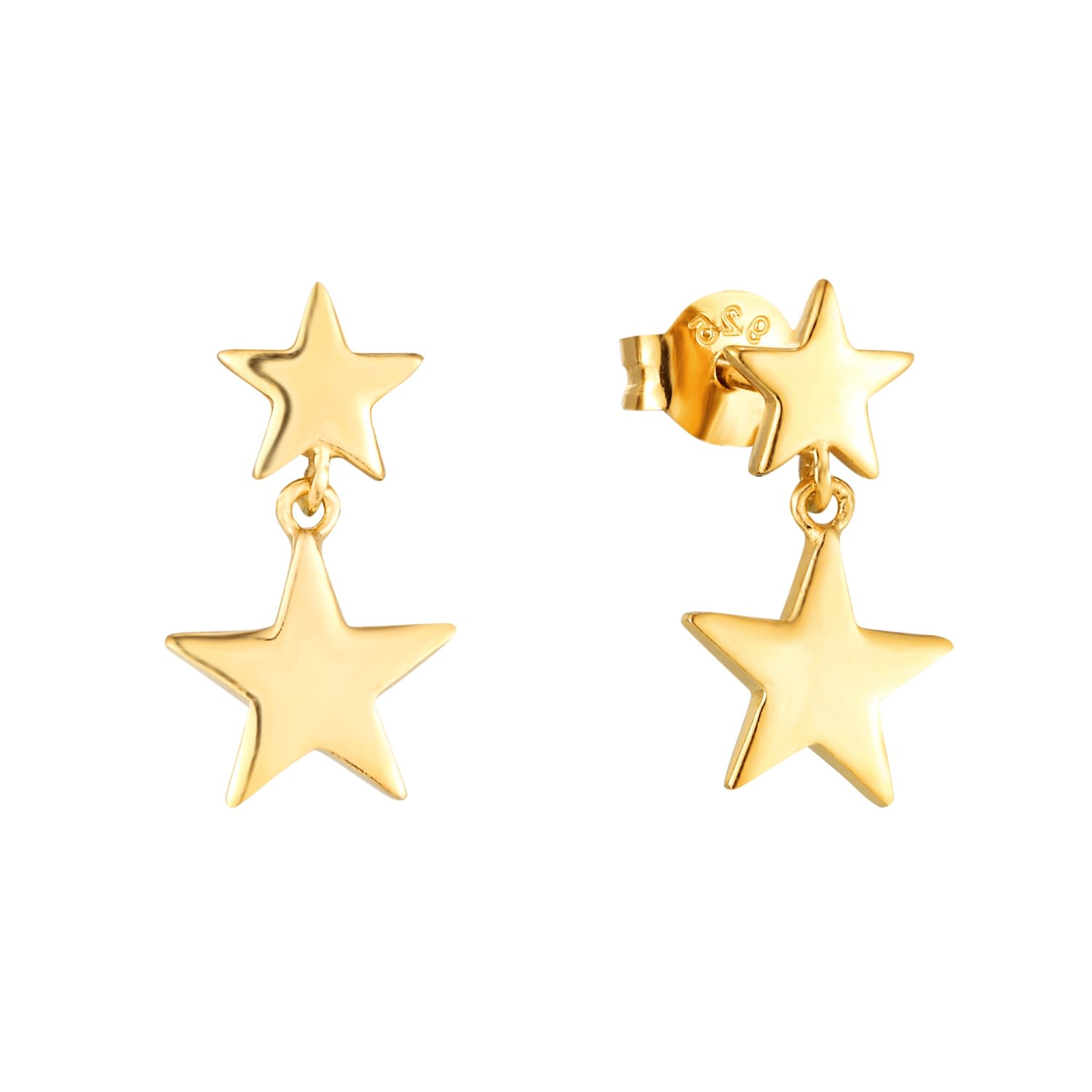 Women’s 22Ct Gold Vermeil Star Charm Stud Earrings Seol + Gold