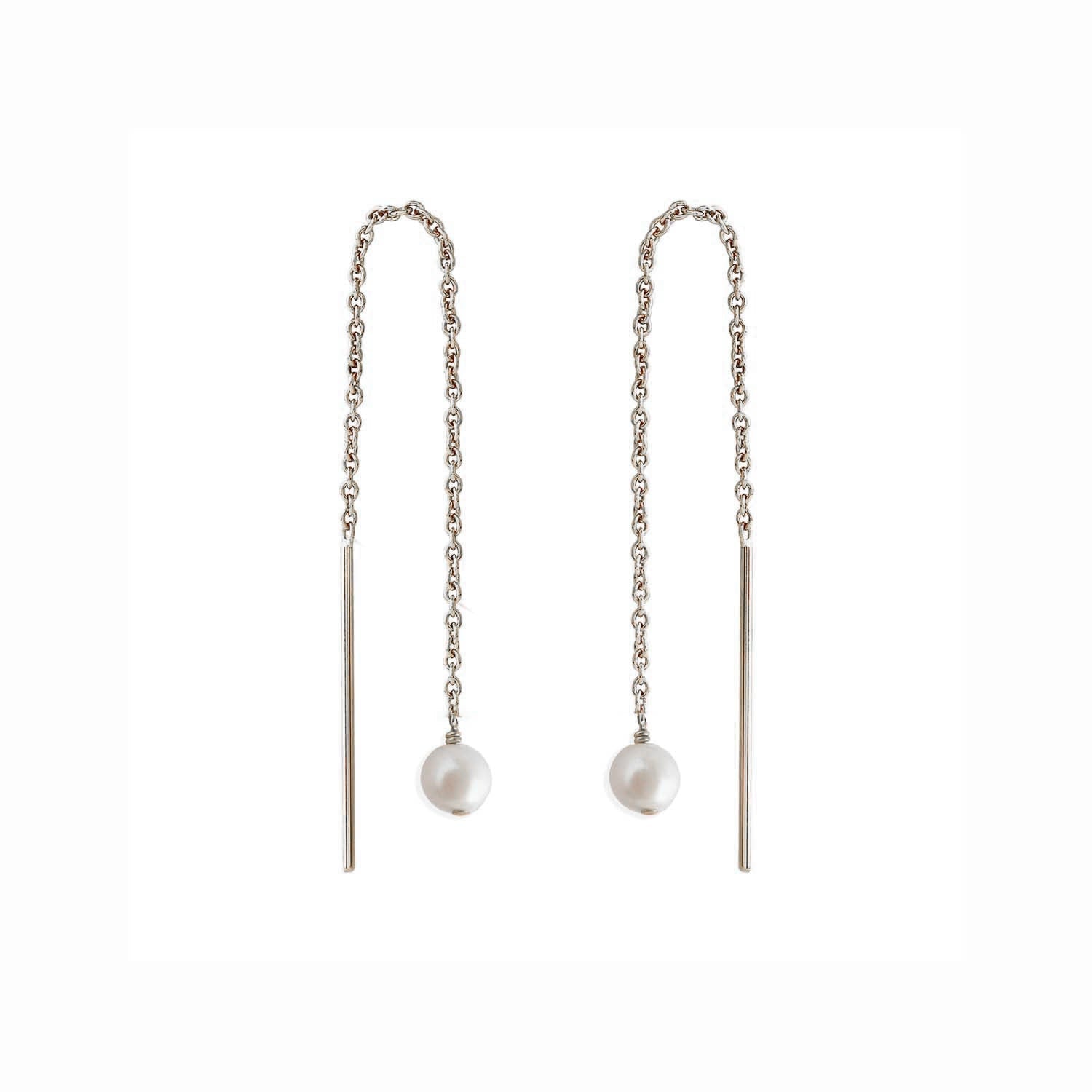 Astor & Orion Women's Silver Paloma Pearl Threaders